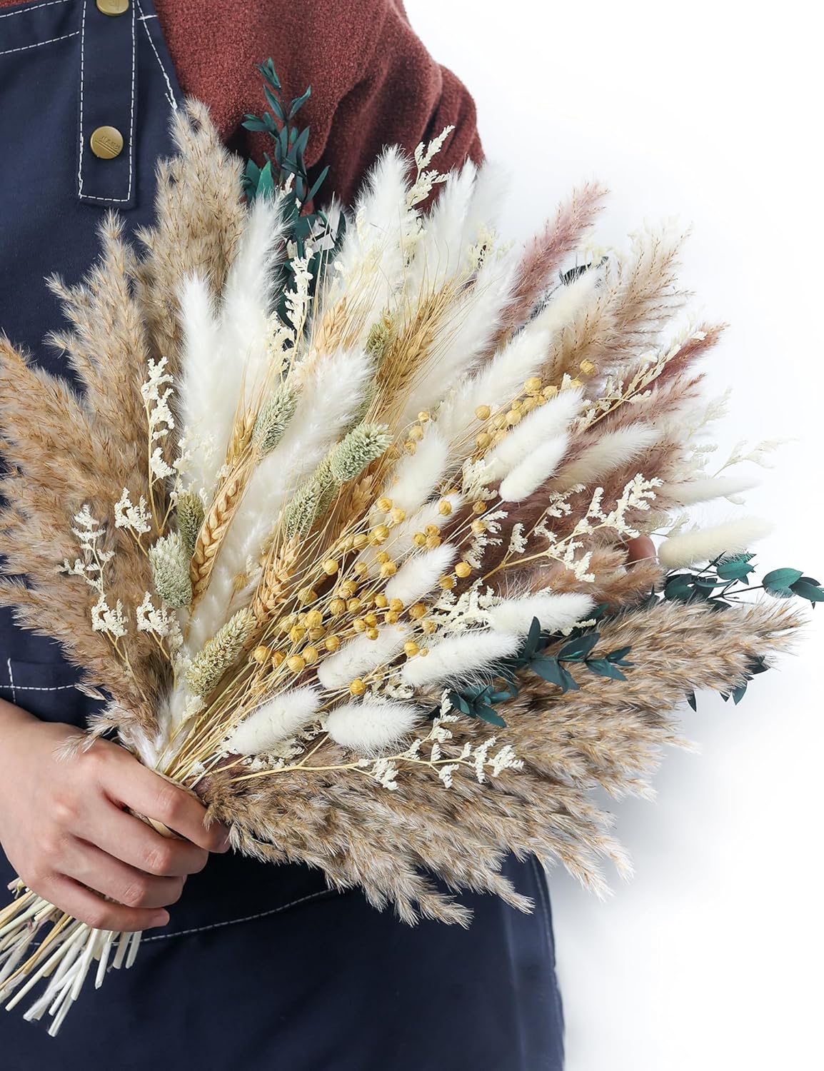 Dried Pampas Grass Decorations 117 Pieces Bouquet Set