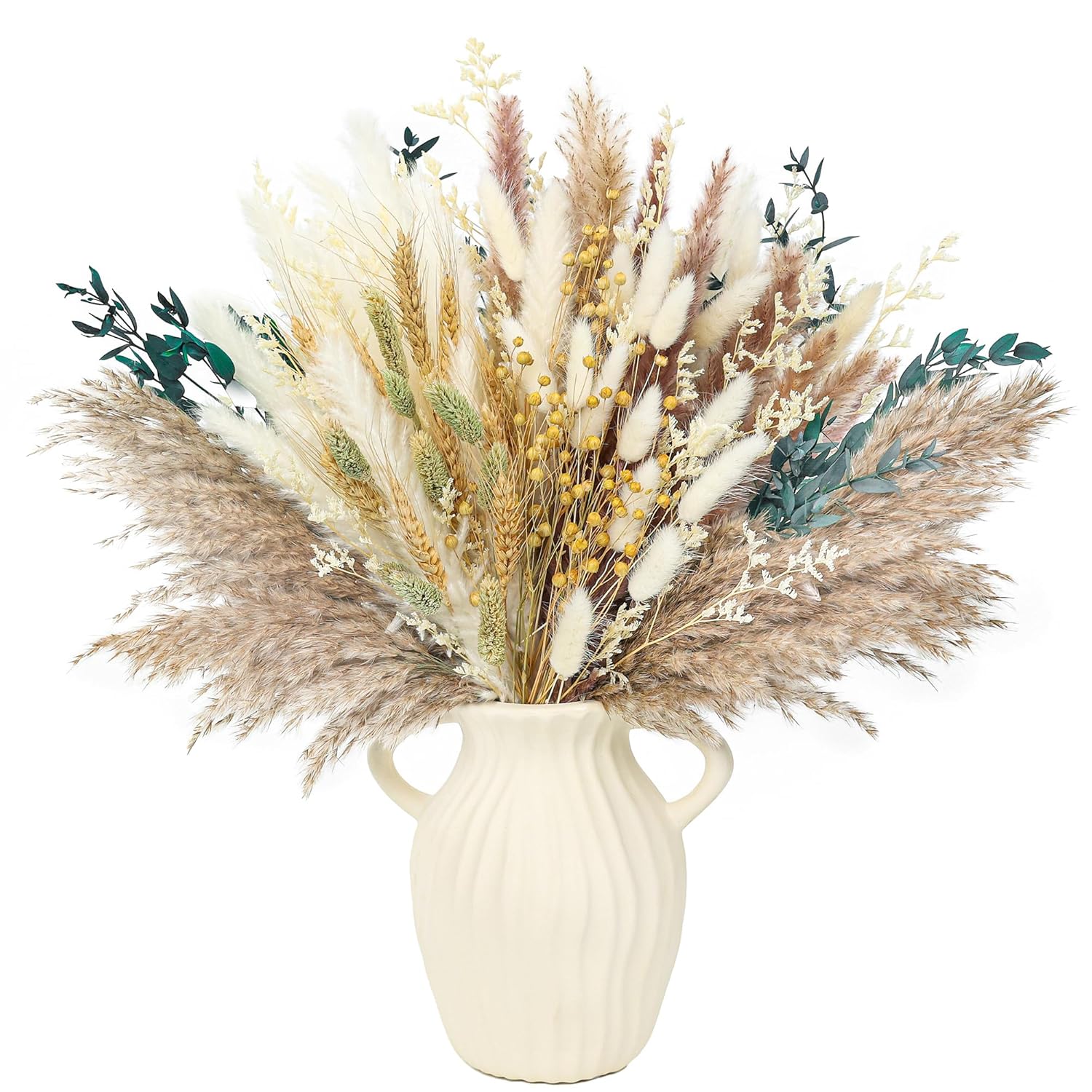 Dried Pampas Grass Decorations 117 Pieces Bouquet Set