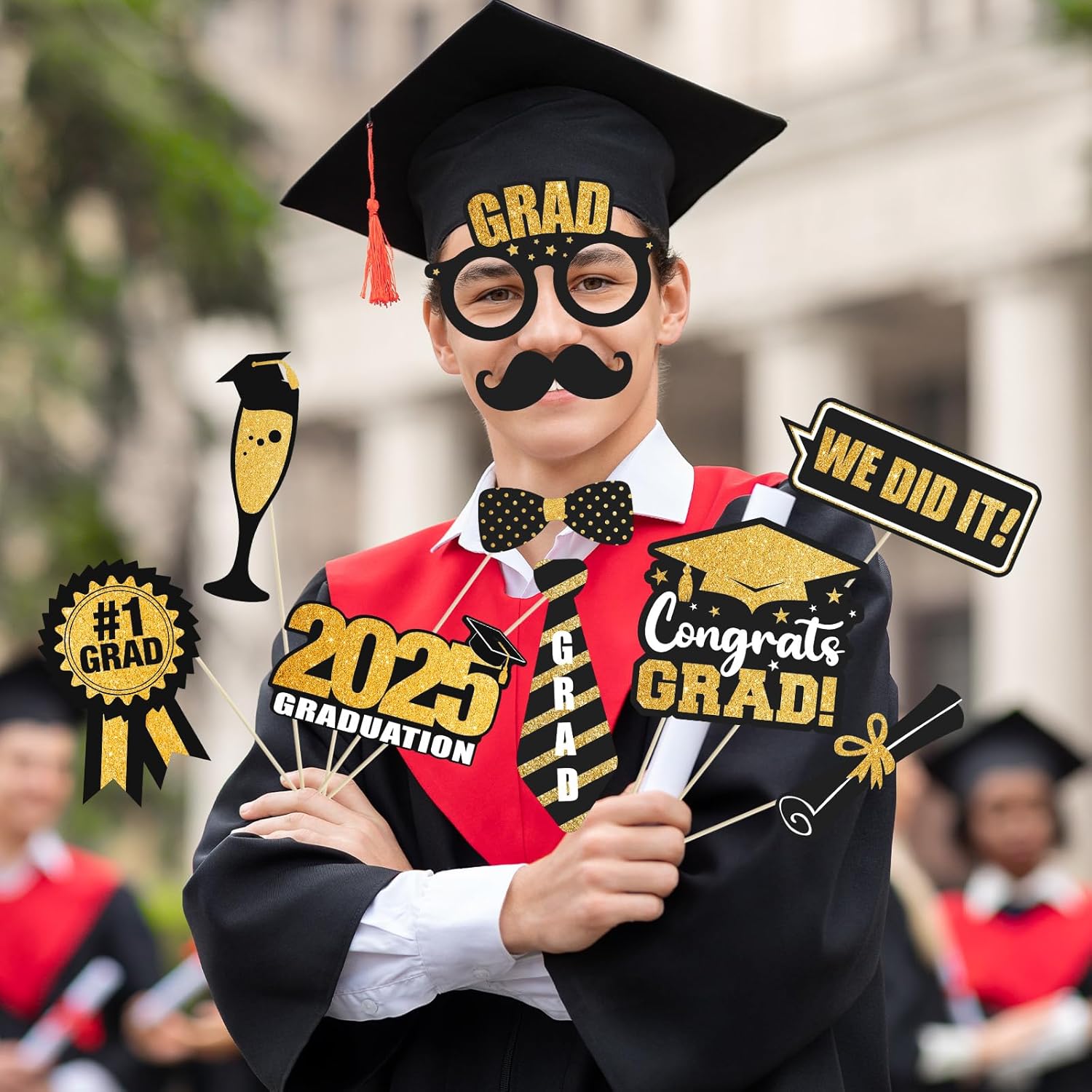 2025 Graduation Photo Booth Props Set - 35 Pcs