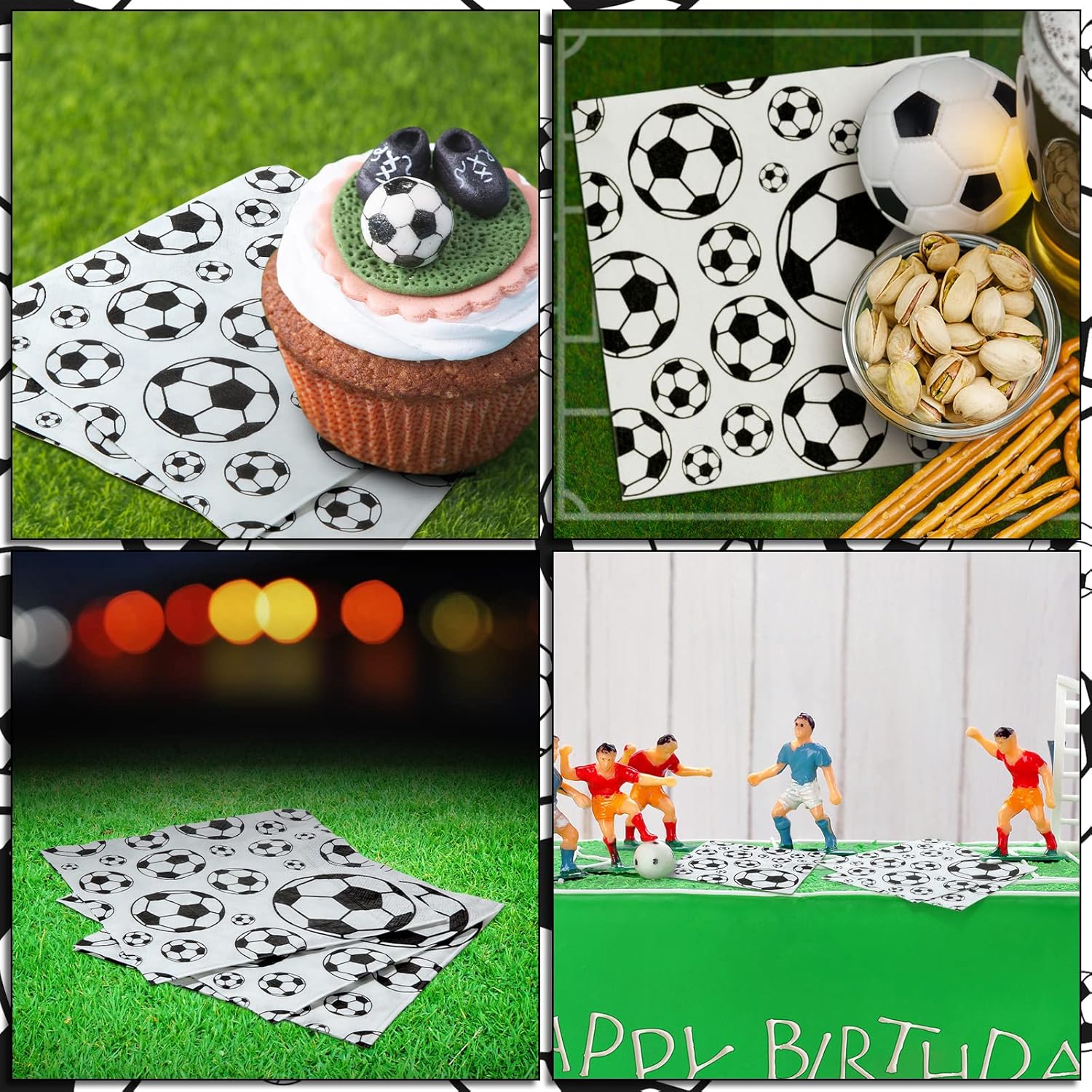 Hotop 50 Pcs Neon Soccer Party Napkins