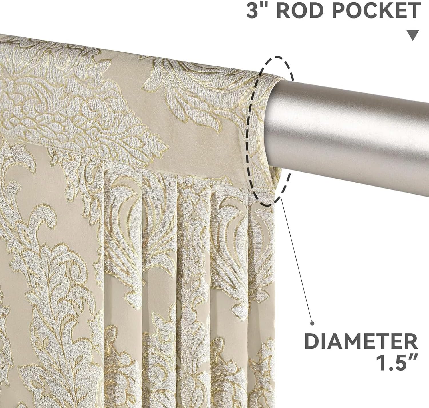 Loom and Mill Beige Jacquard Waterfall Valance 59 Inch 1 Panel