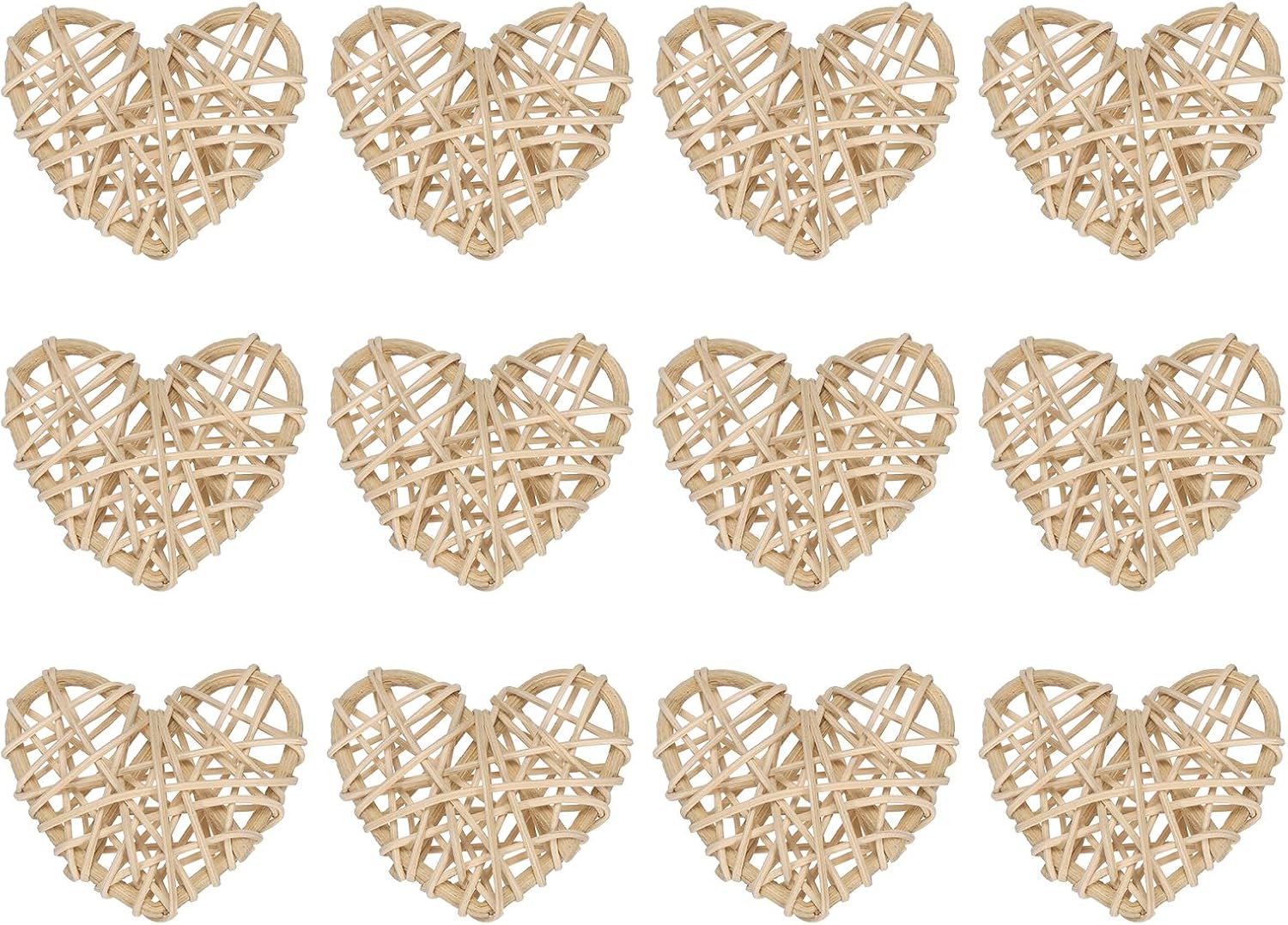 MECCANIXITY 12Pcs Heart Shaped Rattan Ball Vase Filler 1