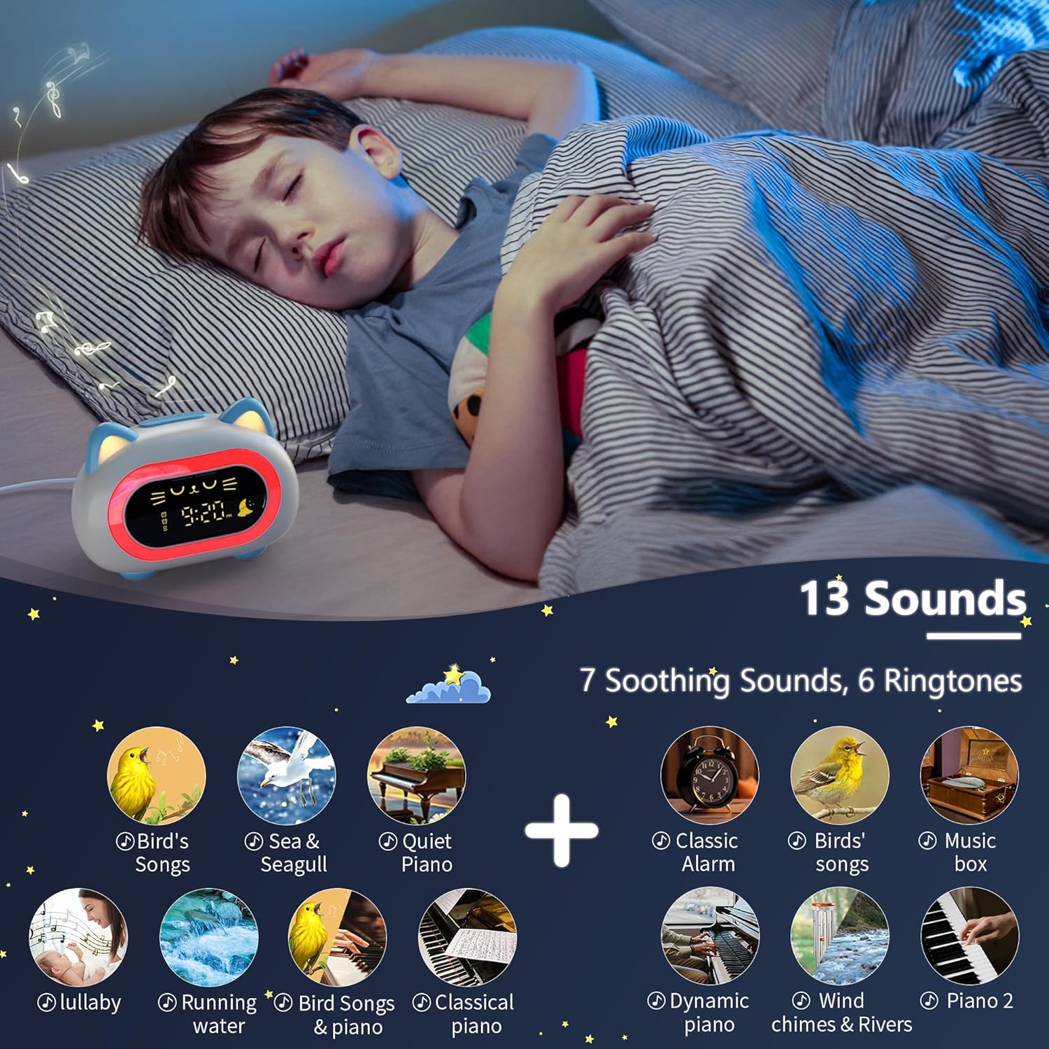 ANALOI Alarm Clock with Dual Alarm and Night Light