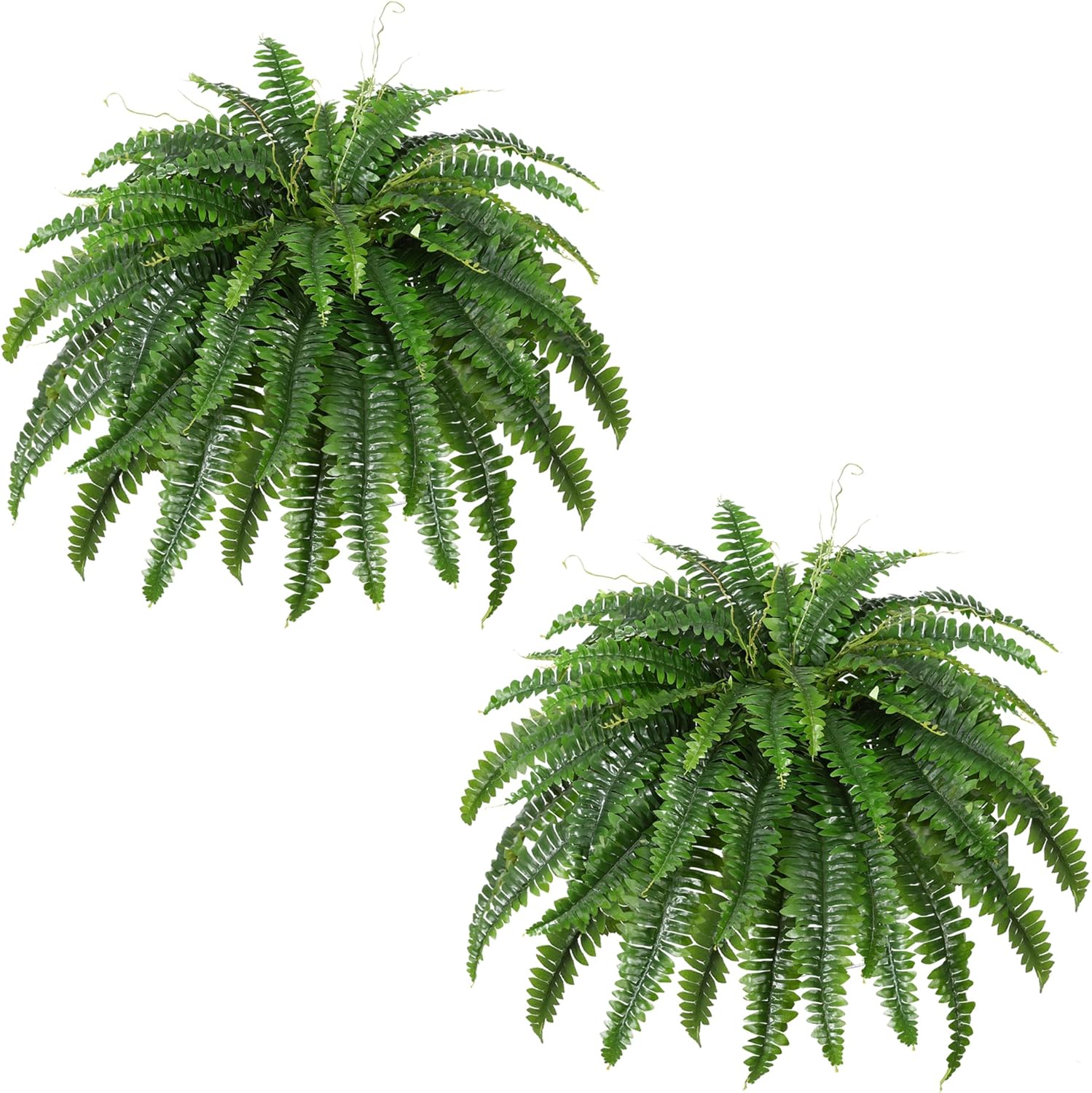 Set of 2 Large Artificial Boston Fern Bushes