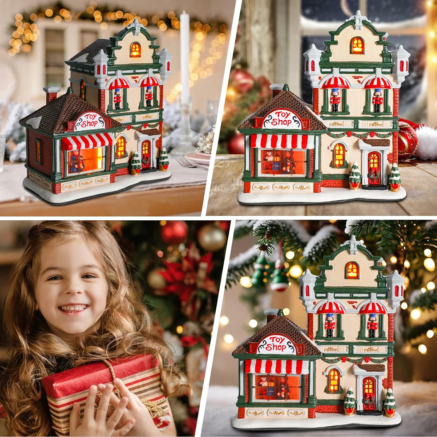 VCUTEKA Gingerbread House Christmas Decor Indoor