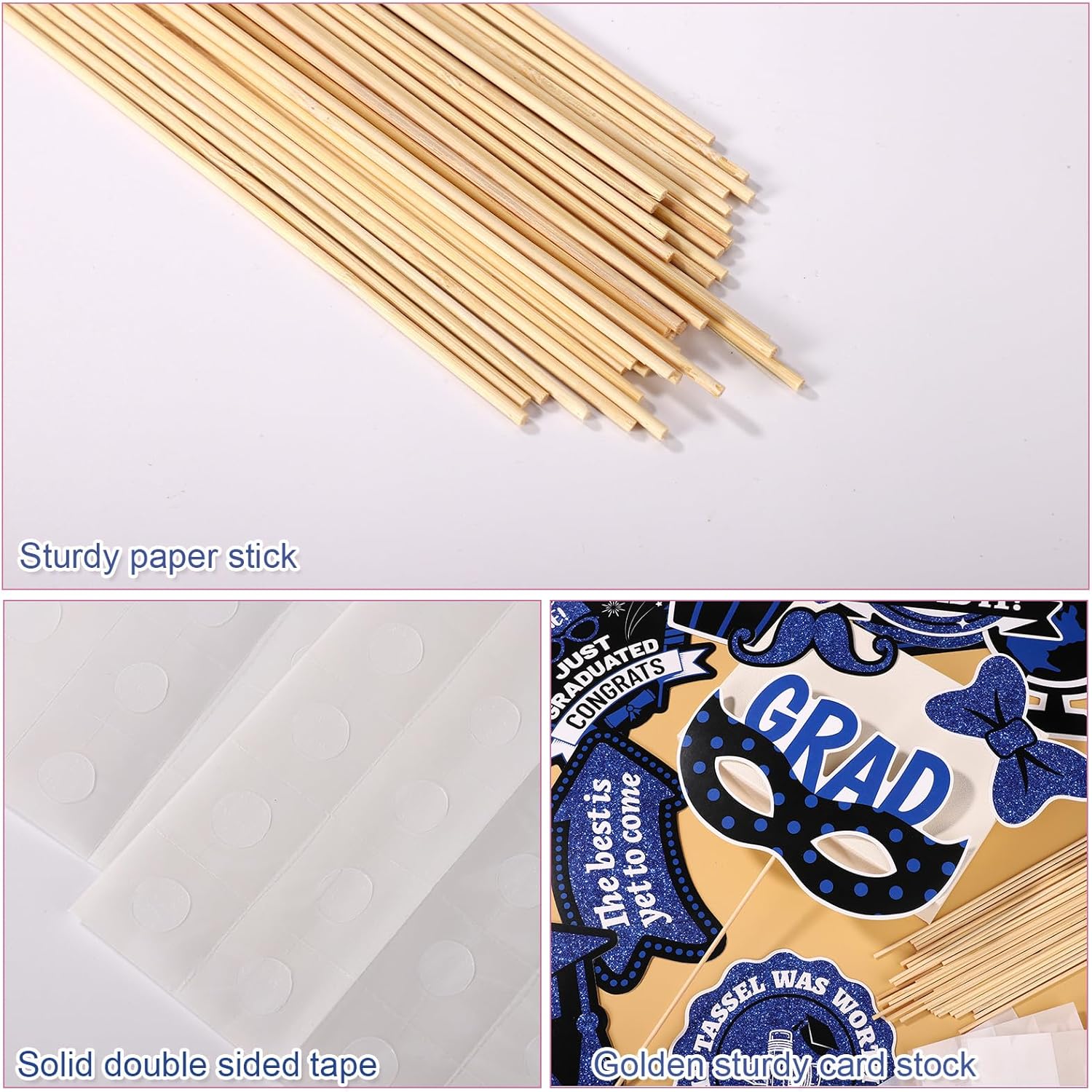 40pcs Graduation Photo Booth Props with Sticks