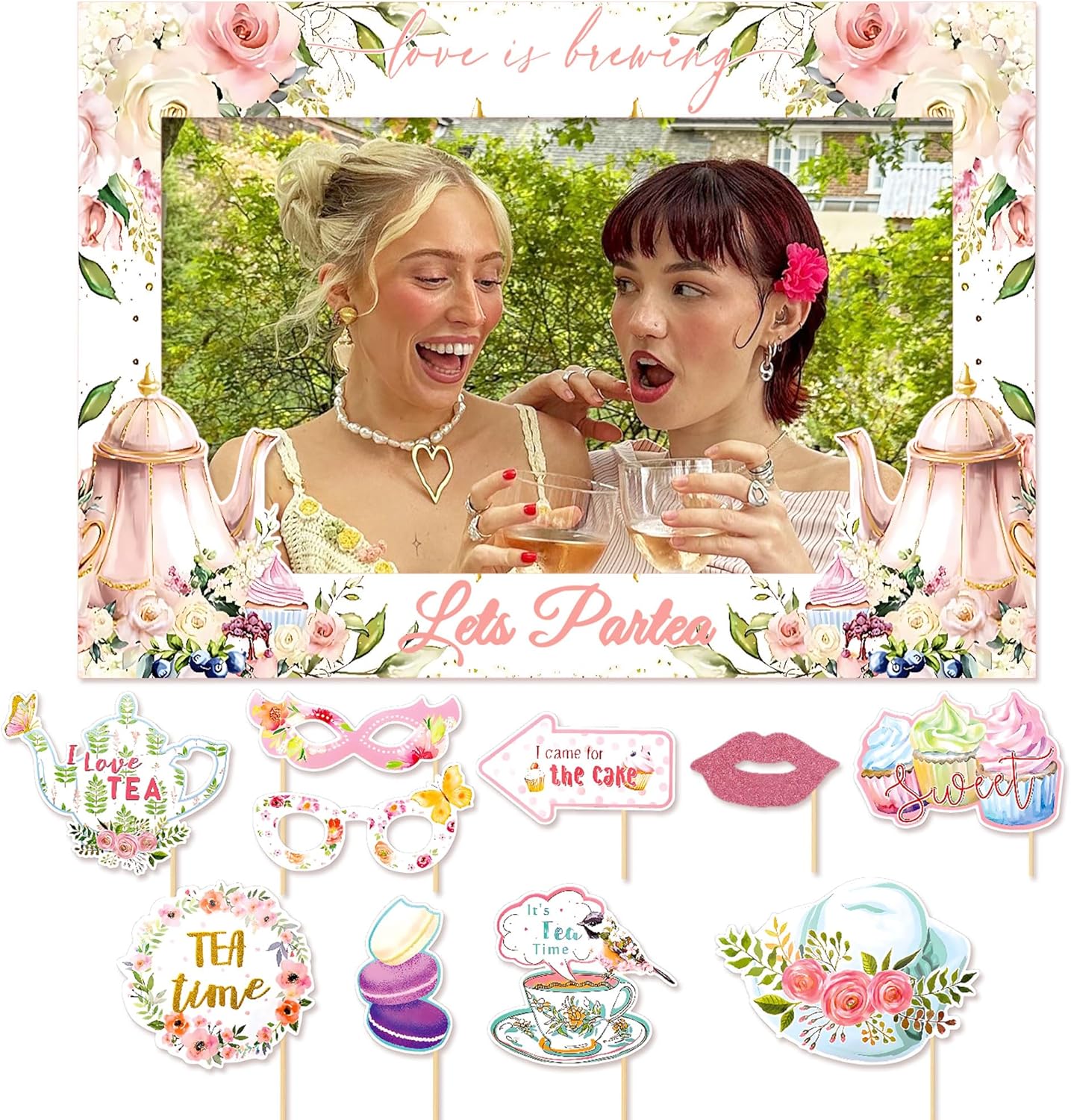 LaVenty Tea Party Photo Booth Props Frame