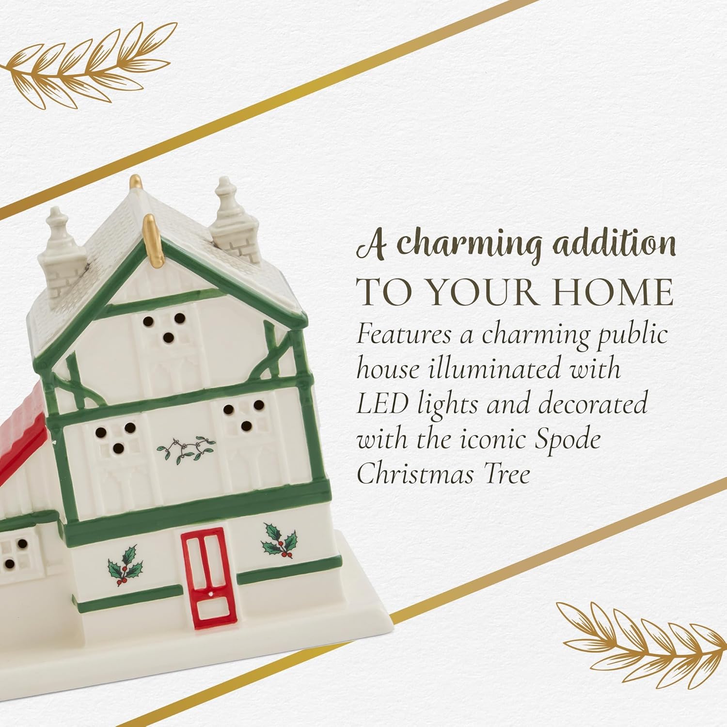 Spode Miniature Figural LED Christmas Village Public House