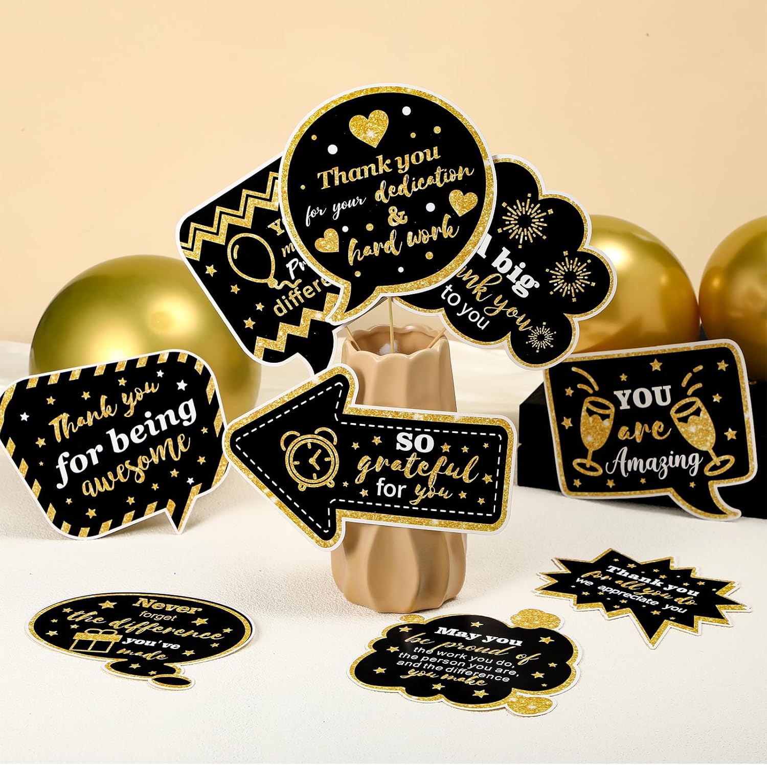 24 Pcs Thank You Photo Booth Props for Employee Appreciation Party