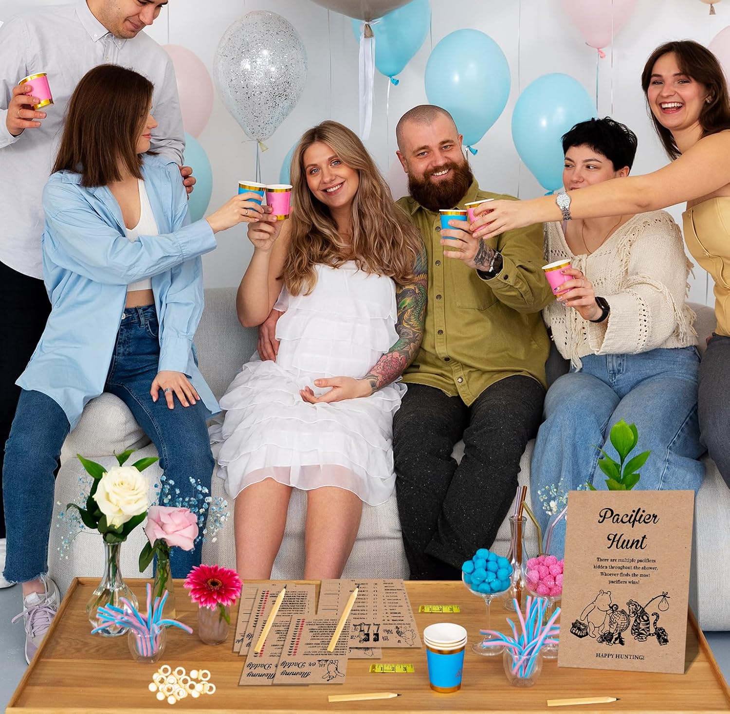 Winnie Baby Shower Game Set with 9 Activities