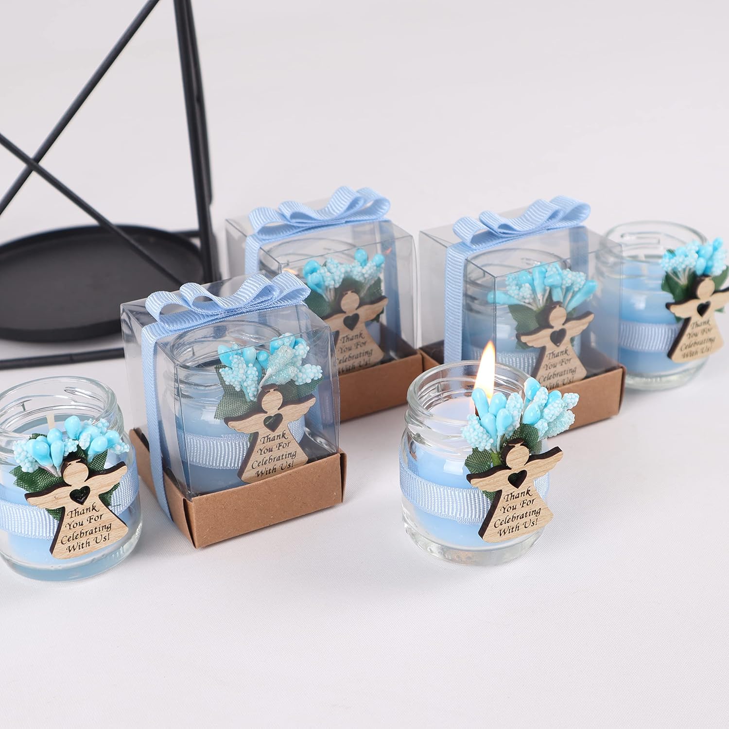 Glass Candle Jars for Baptism and First Communion Favors