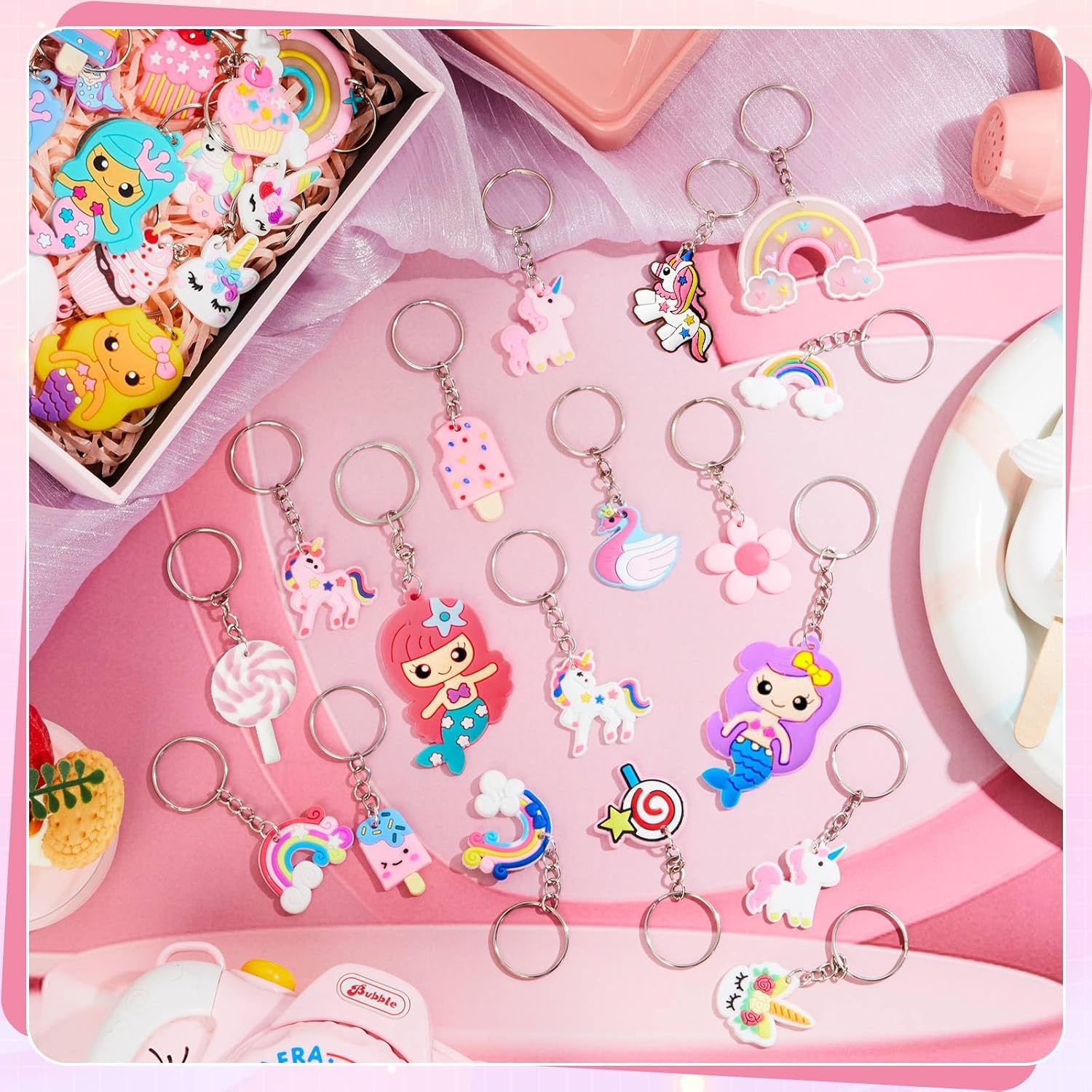 Batiyeer 36 Pack Cute Keychains for Parties and Gifts