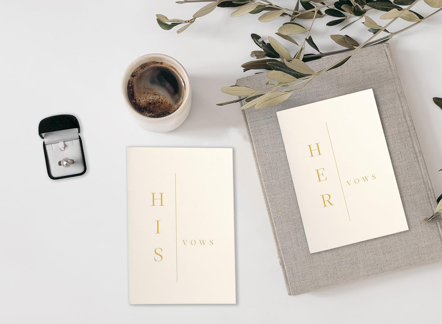 UNITED ESELL Modern Wedding Vow Book His and Hers