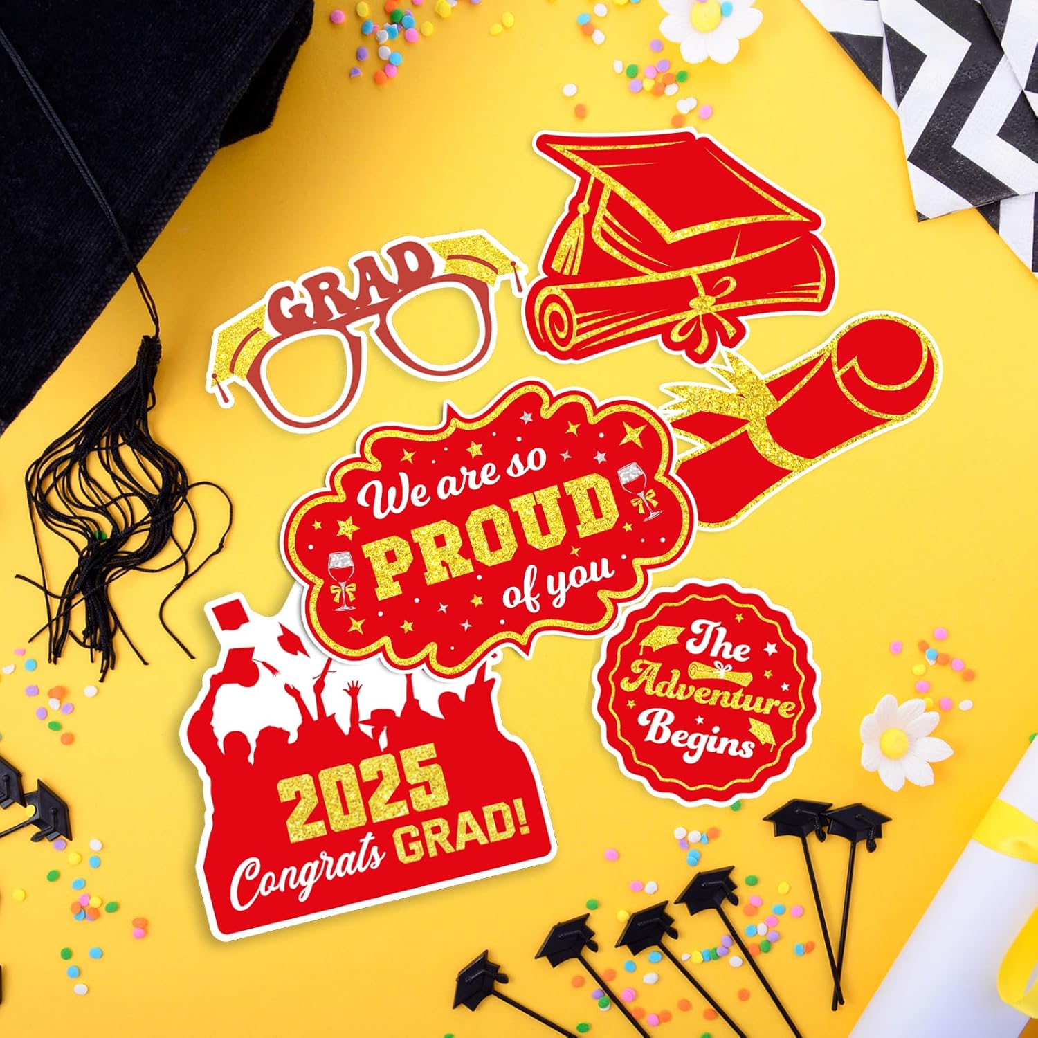 Class of 2025 Graduation Photo Booth Props Set