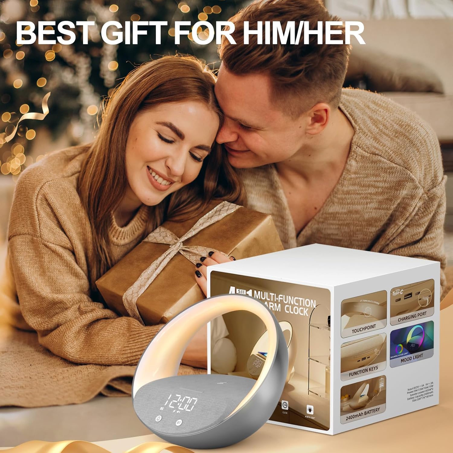 Bluetooth Alarm Clock with Sunrise Simulation and Night Light