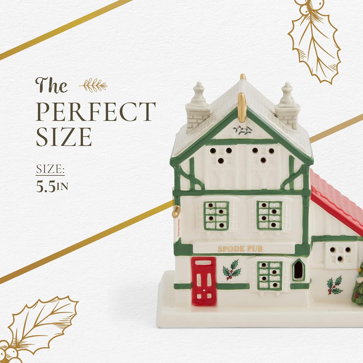Spode Miniature Figural LED Christmas Village Public House
