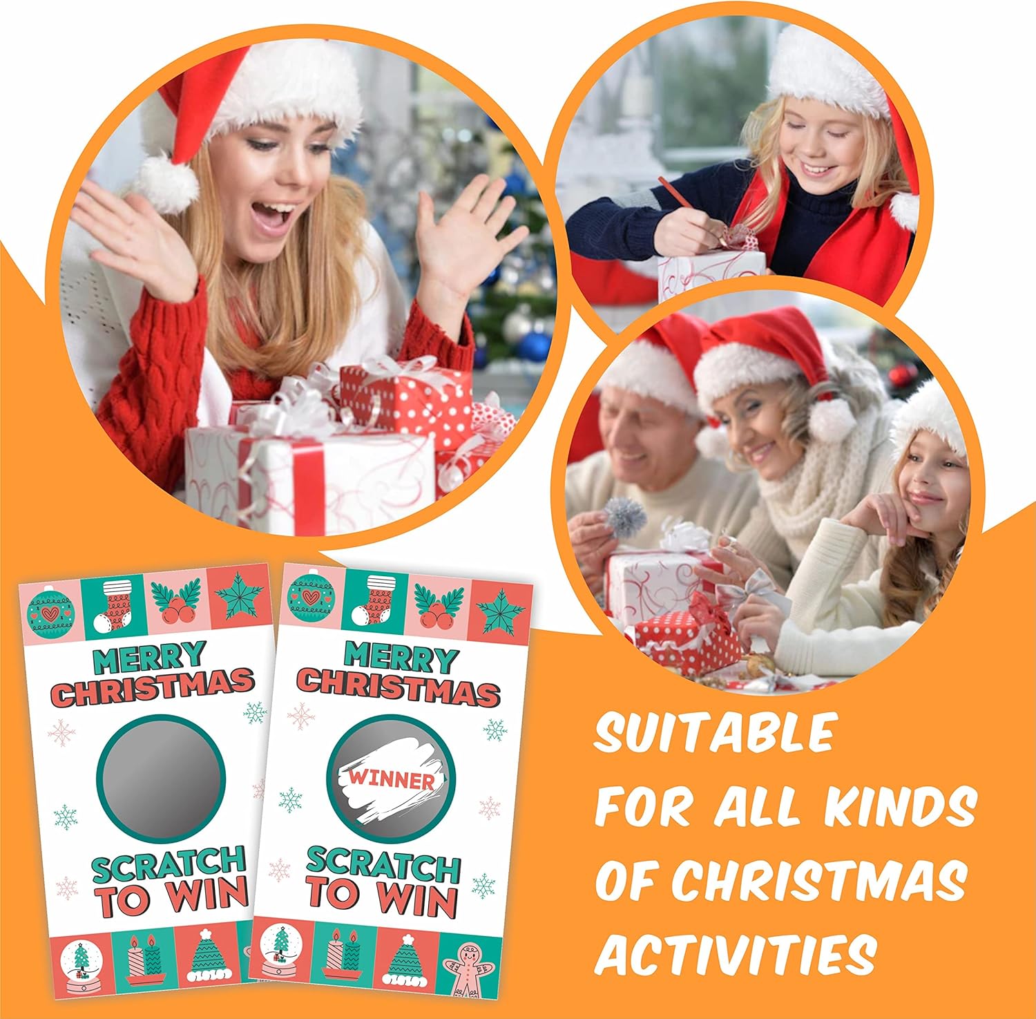 DYIRBIIY Christmas Scratch Off Game Cards 40 Pack
