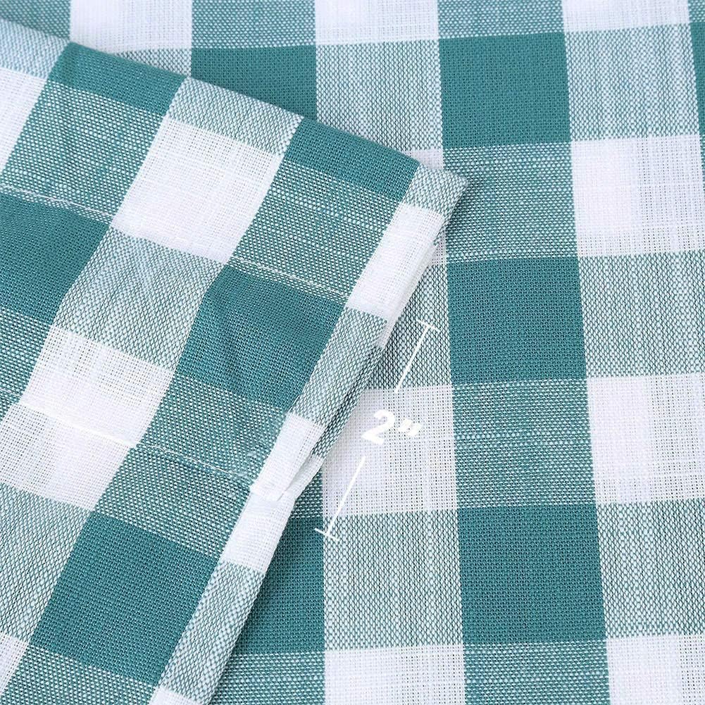 Teal Dark Blue Buffalo Check Valance Curtains 55x15