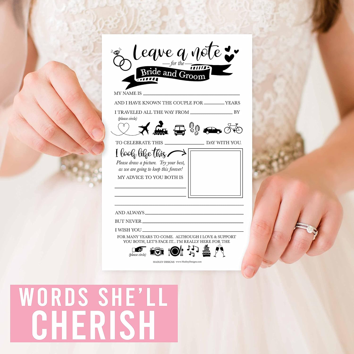 Hadley Designs 25 Wedding Advice Cards For Bride And Groom