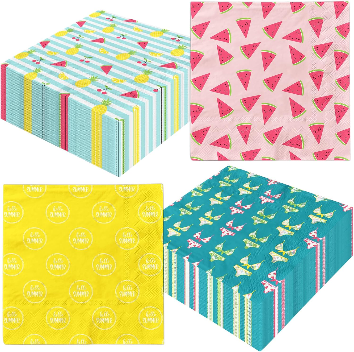 40pcs Summer Themed Napkins with Hello Summer Design