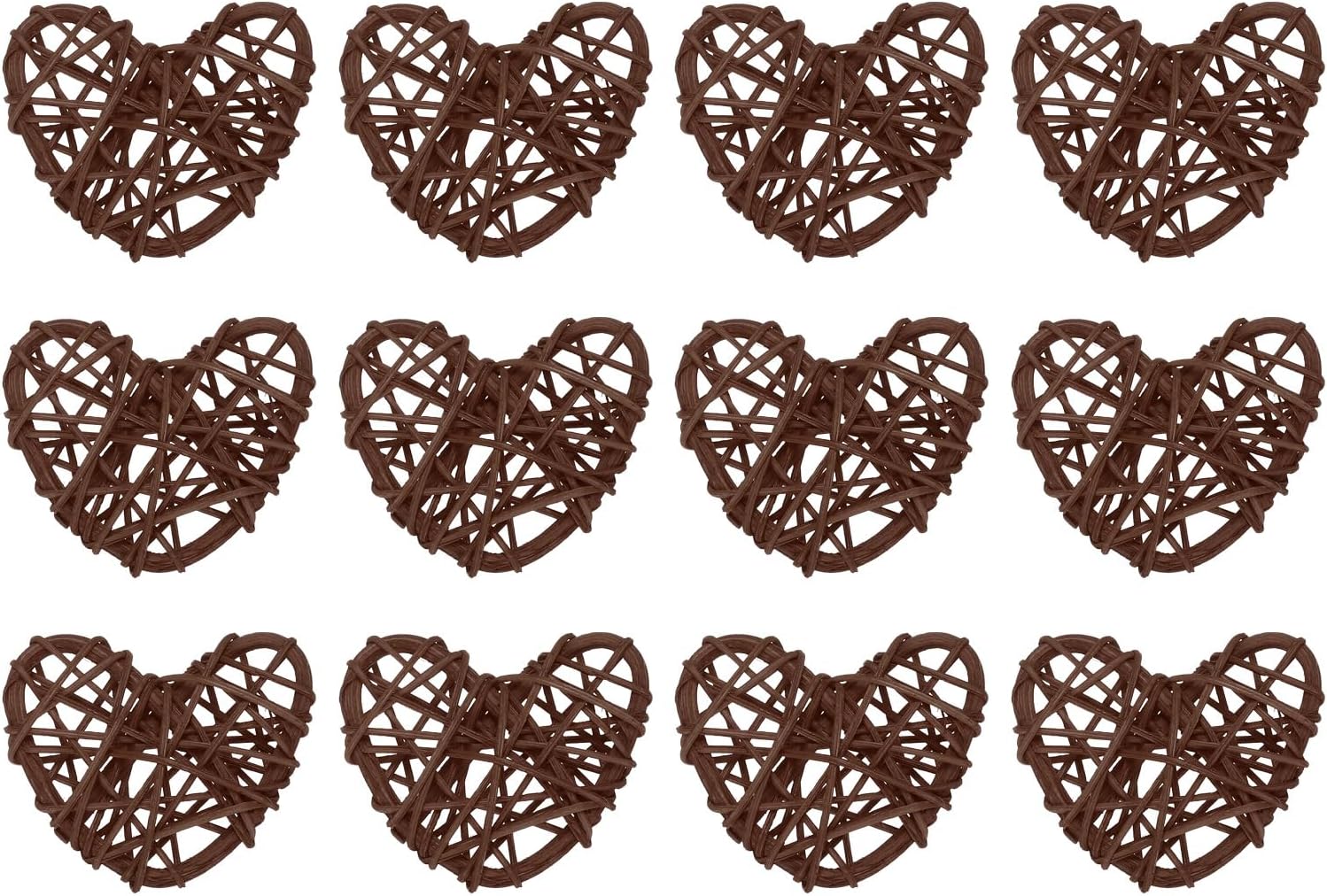 MECCANIXITY 12Pcs Heart Shaped Rattan Ball Vase Filler