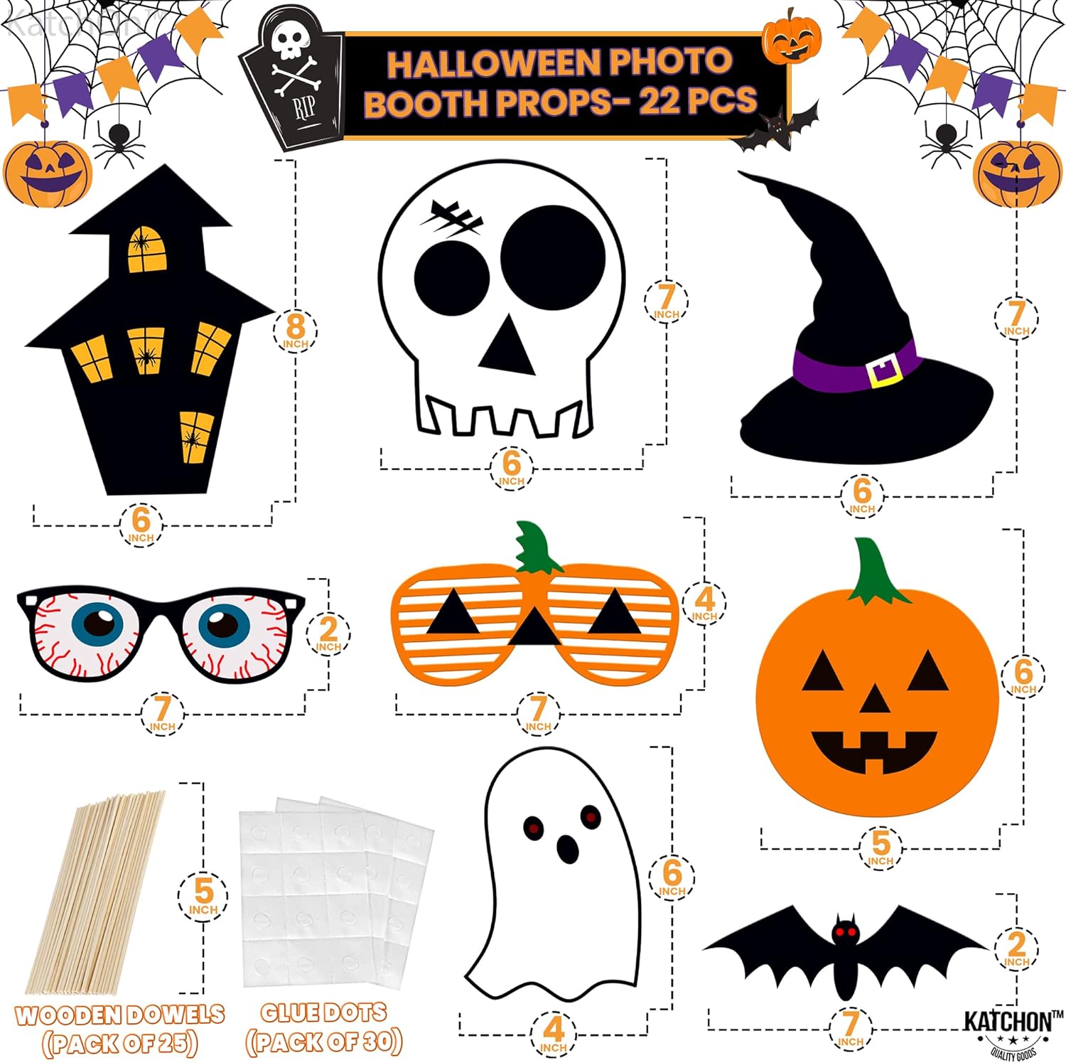 KatchOn Halloween Party Decorations Set - Pack of 34