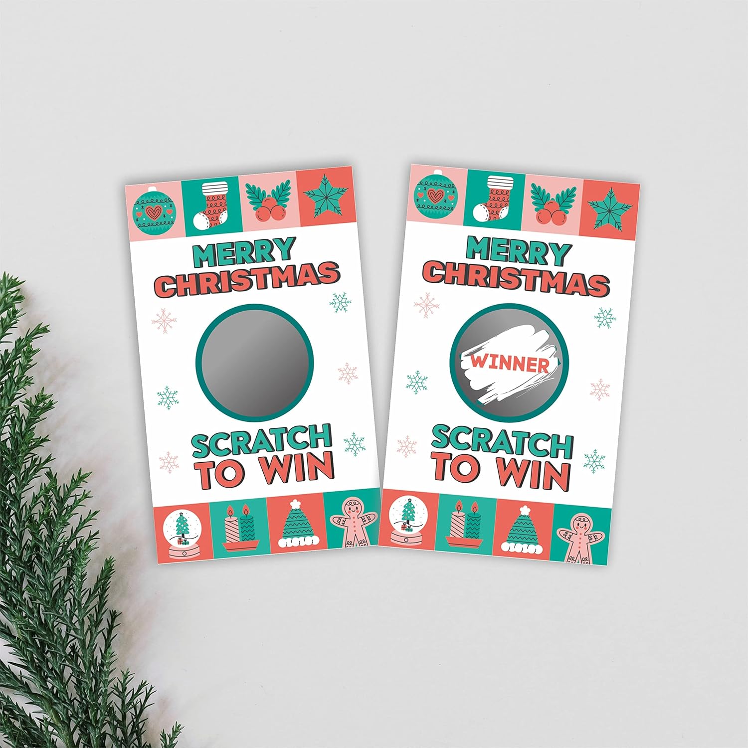 DYIRBIIY Christmas Scratch Off Game Cards 40 Pack