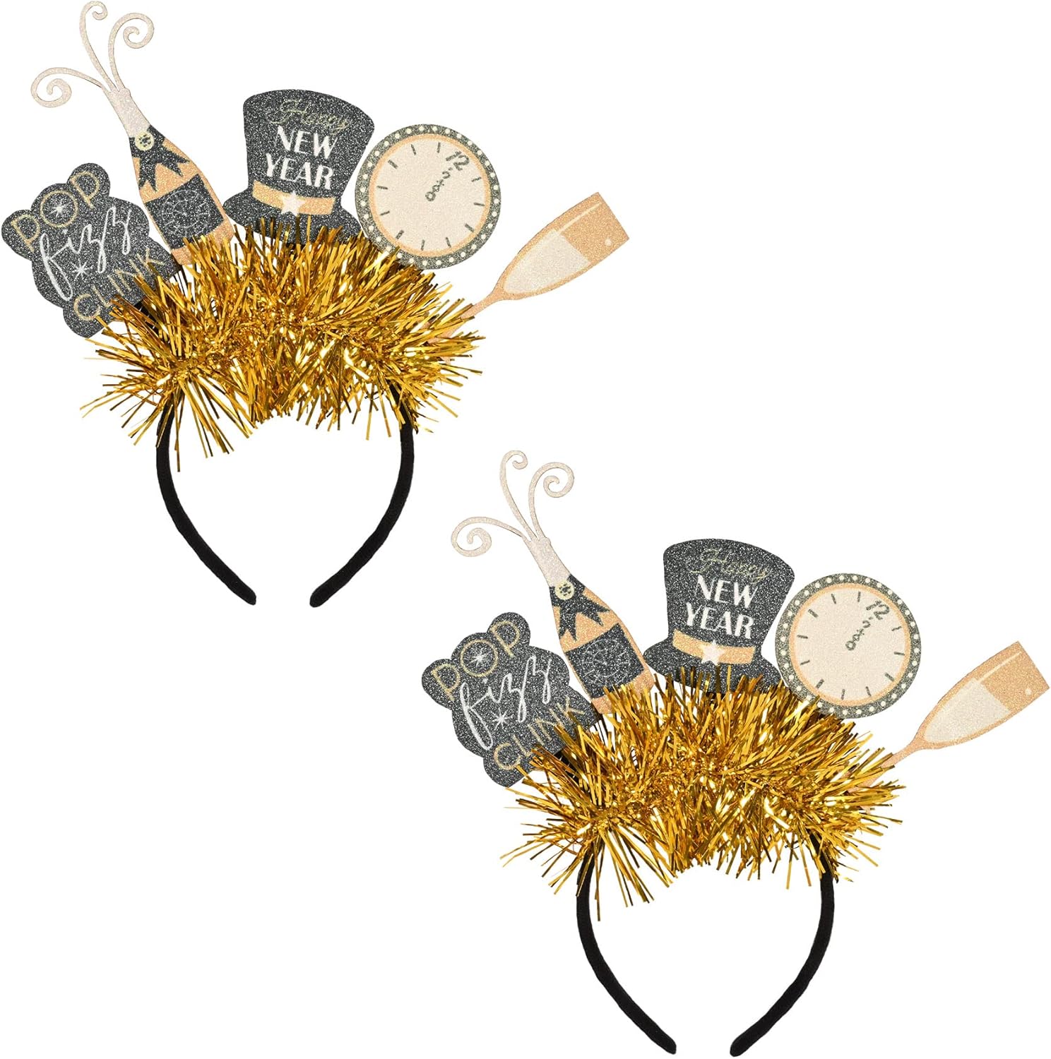 Beistle Happy New Year Headbands with Glitter and Stars
