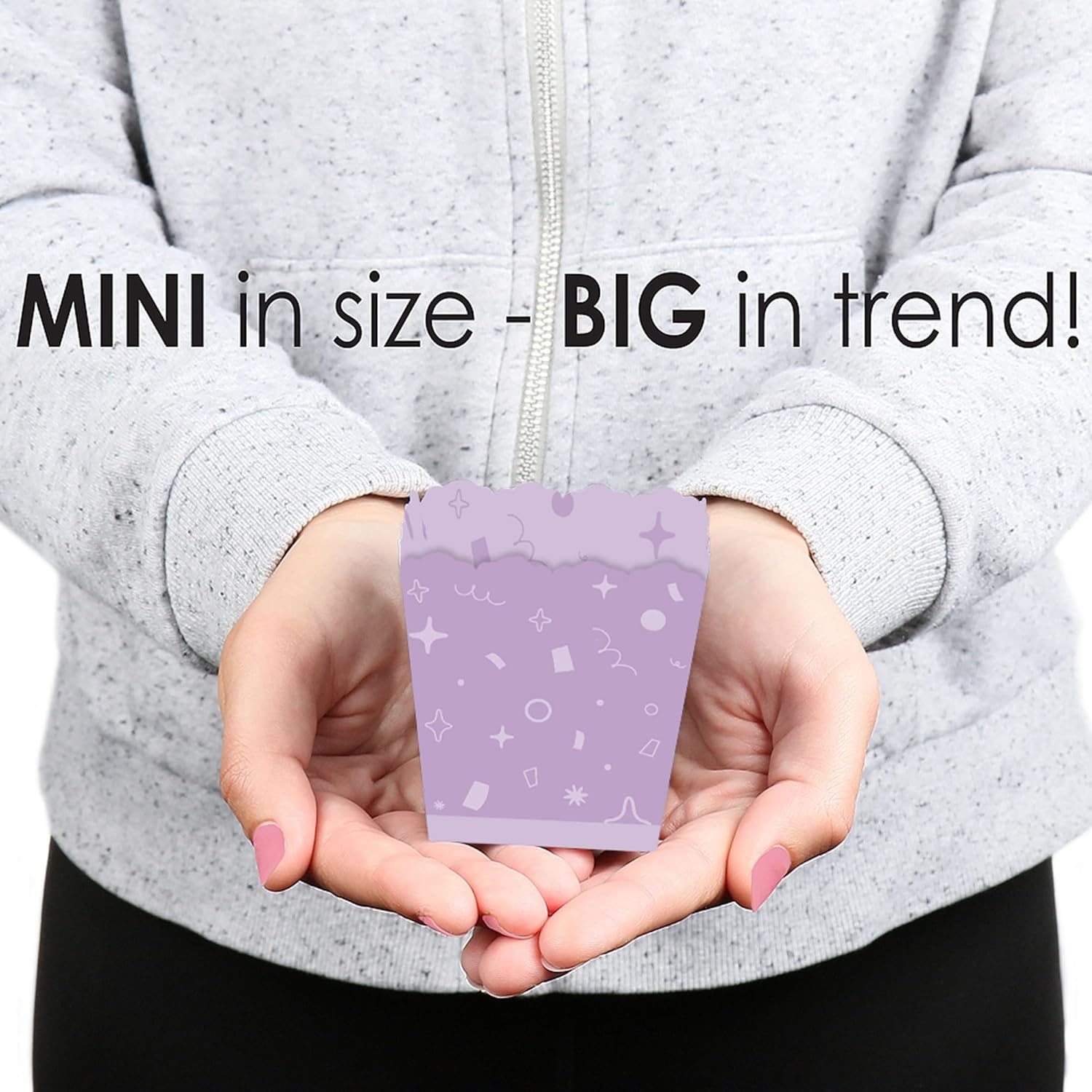 Big Dot of Happiness Purple Confetti Stars Mini Candy Boxes Set of 12