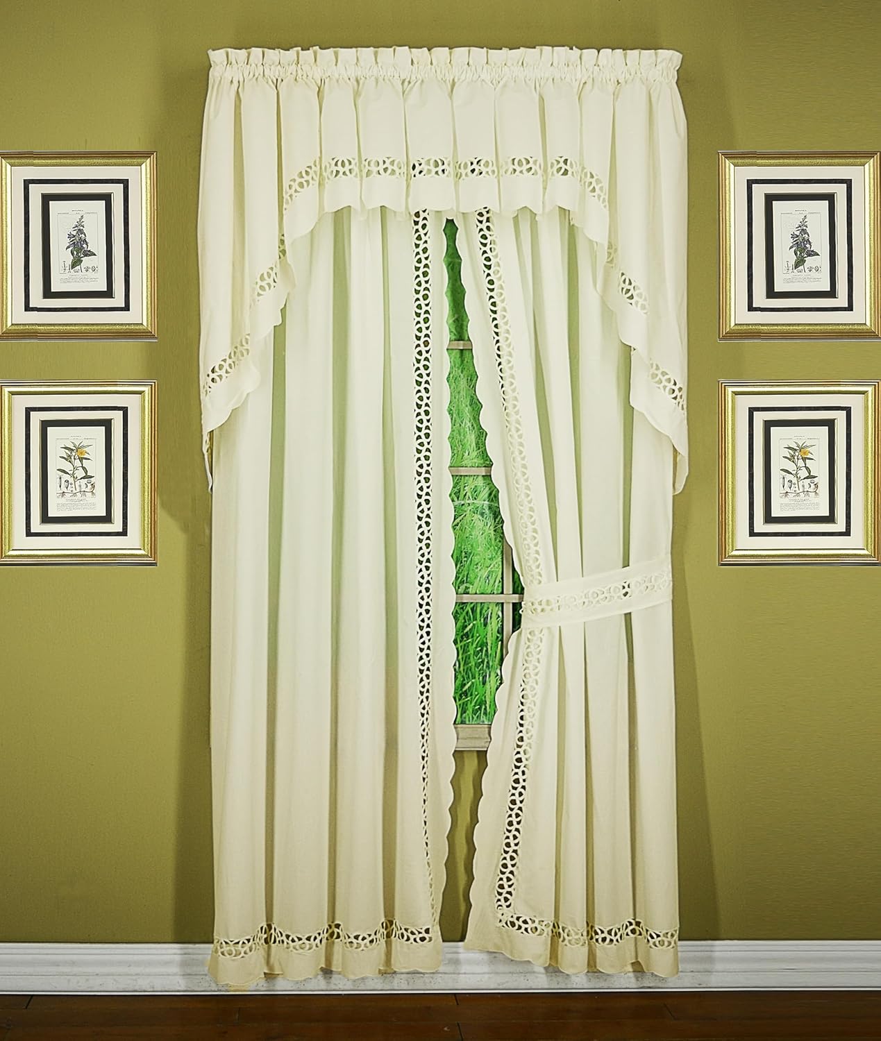 Todays Curtain Hellina Tapework Swag 38 Ecru 60 W x 38 L