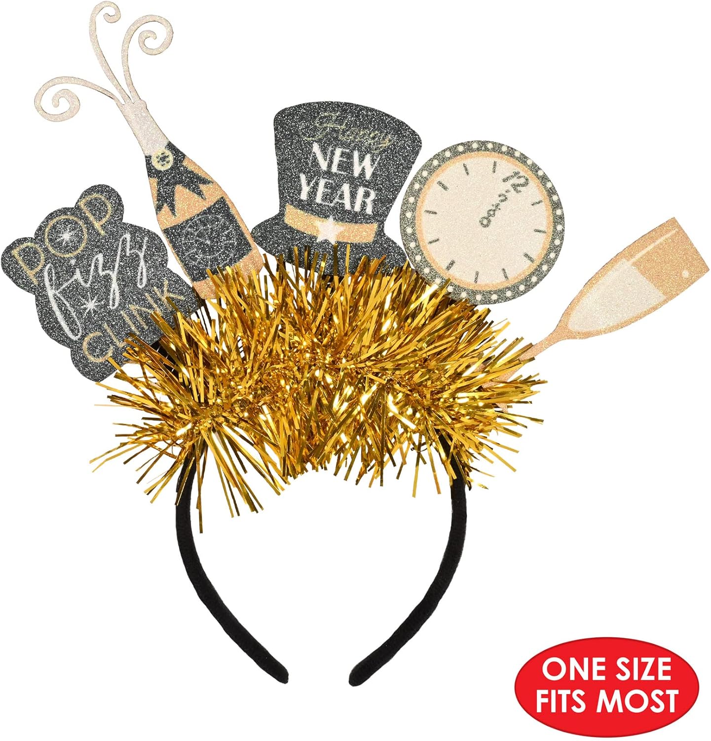 Beistle Happy New Year Headbands with Glitter and Stars