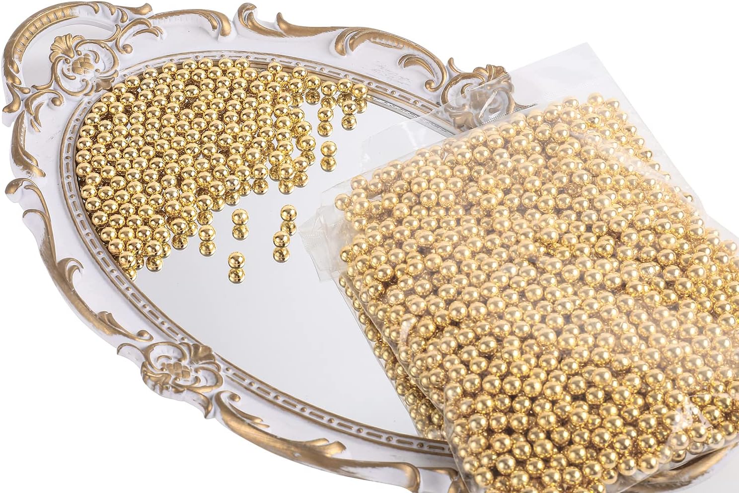Sooyee 1700 Pcs Gold Faux Pearls No Hole 8mm
