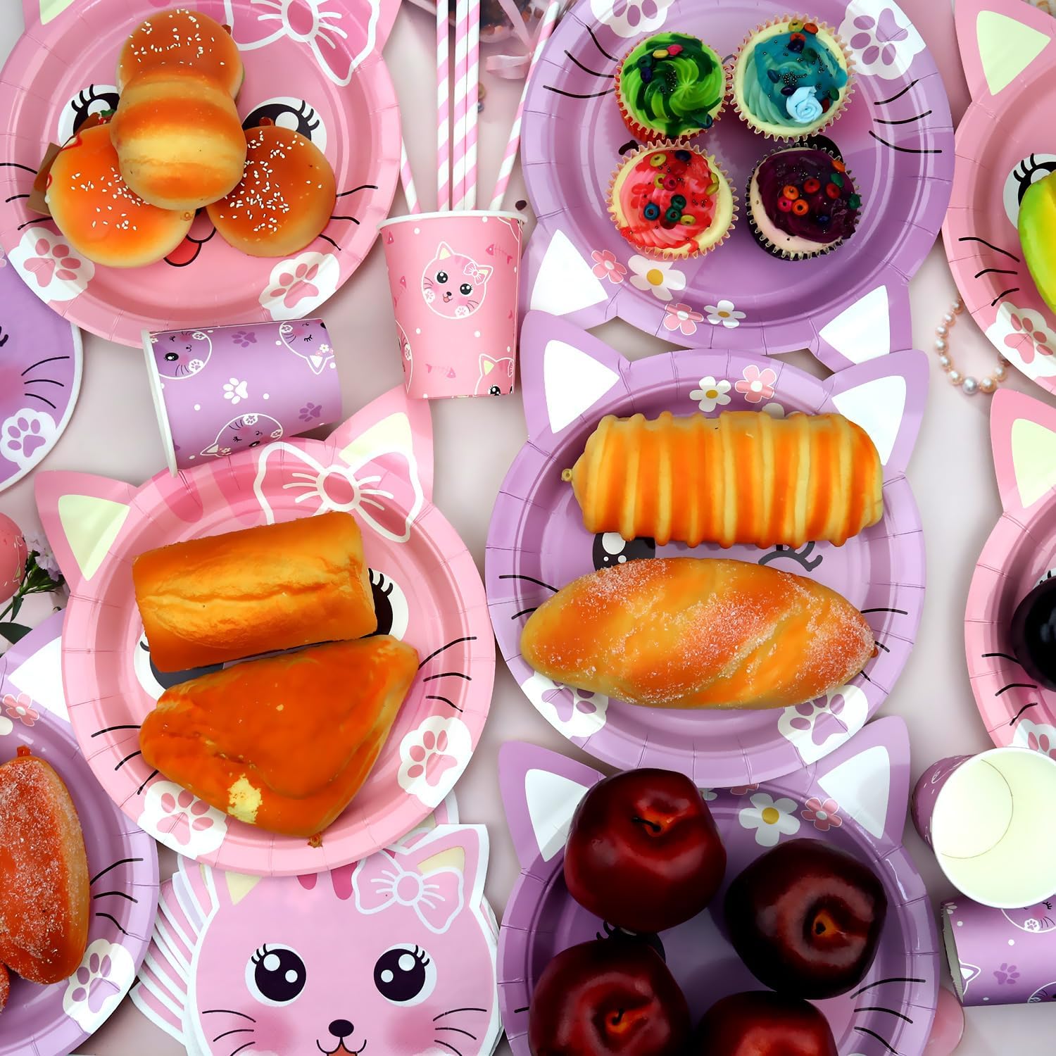 Cat Birthday Party Supplies Set for 20 Guests