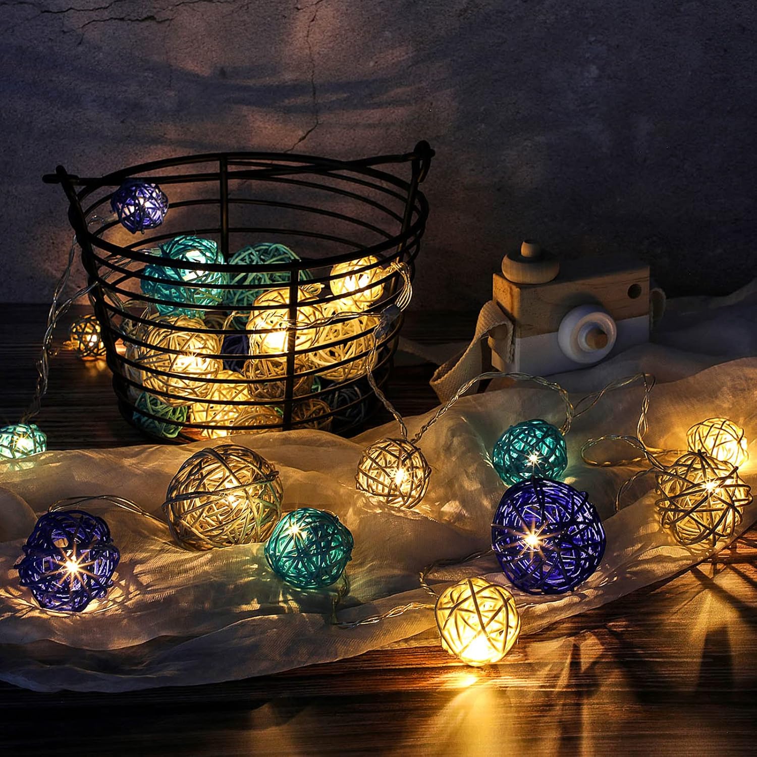 Patelai 72 Pcs Wicker Rattan Decorative Balls