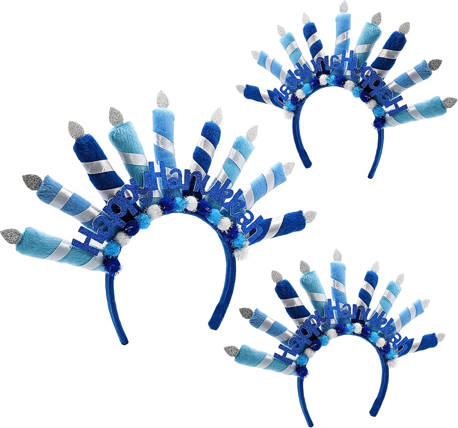 Menorah Headbands for Hanukkah 8 Pack