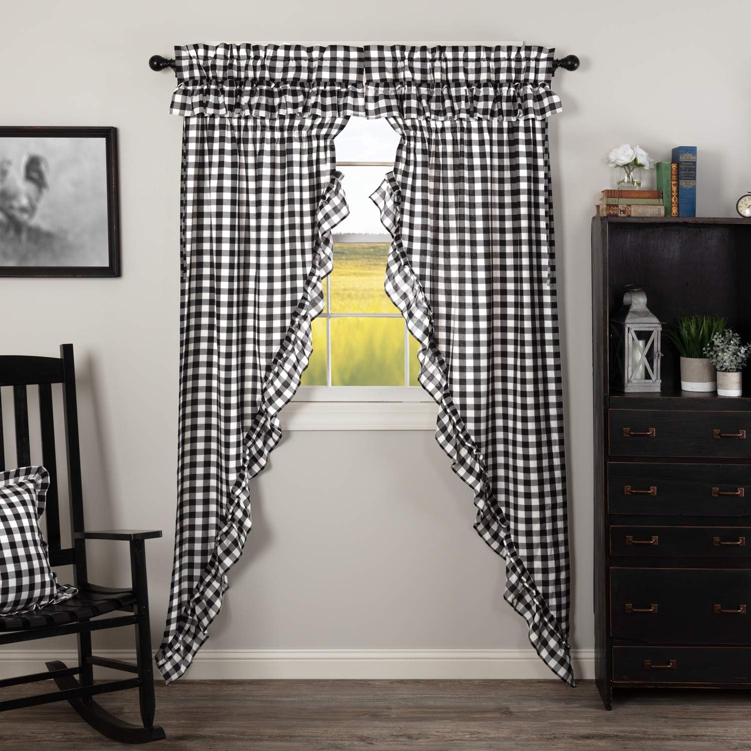VHC Brands Black Buffalo Check Prairie Panels