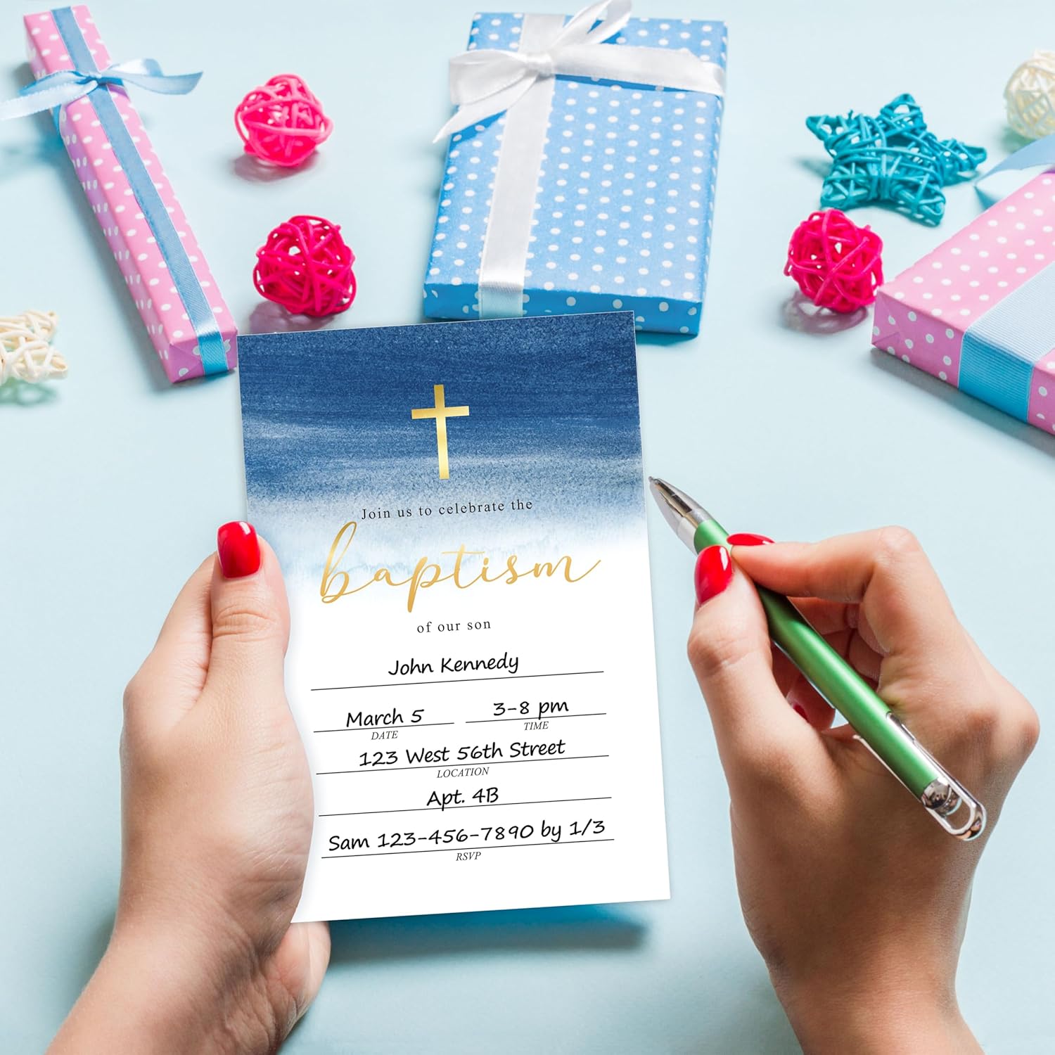 Baptism Invitation Set With Envelopes 25-12