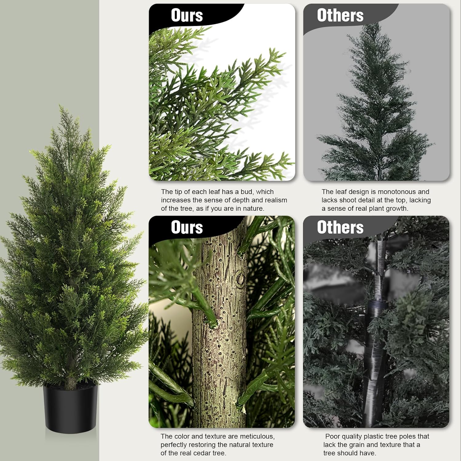Vitalismo Outdoor Cedar Topiary Tree 3ft