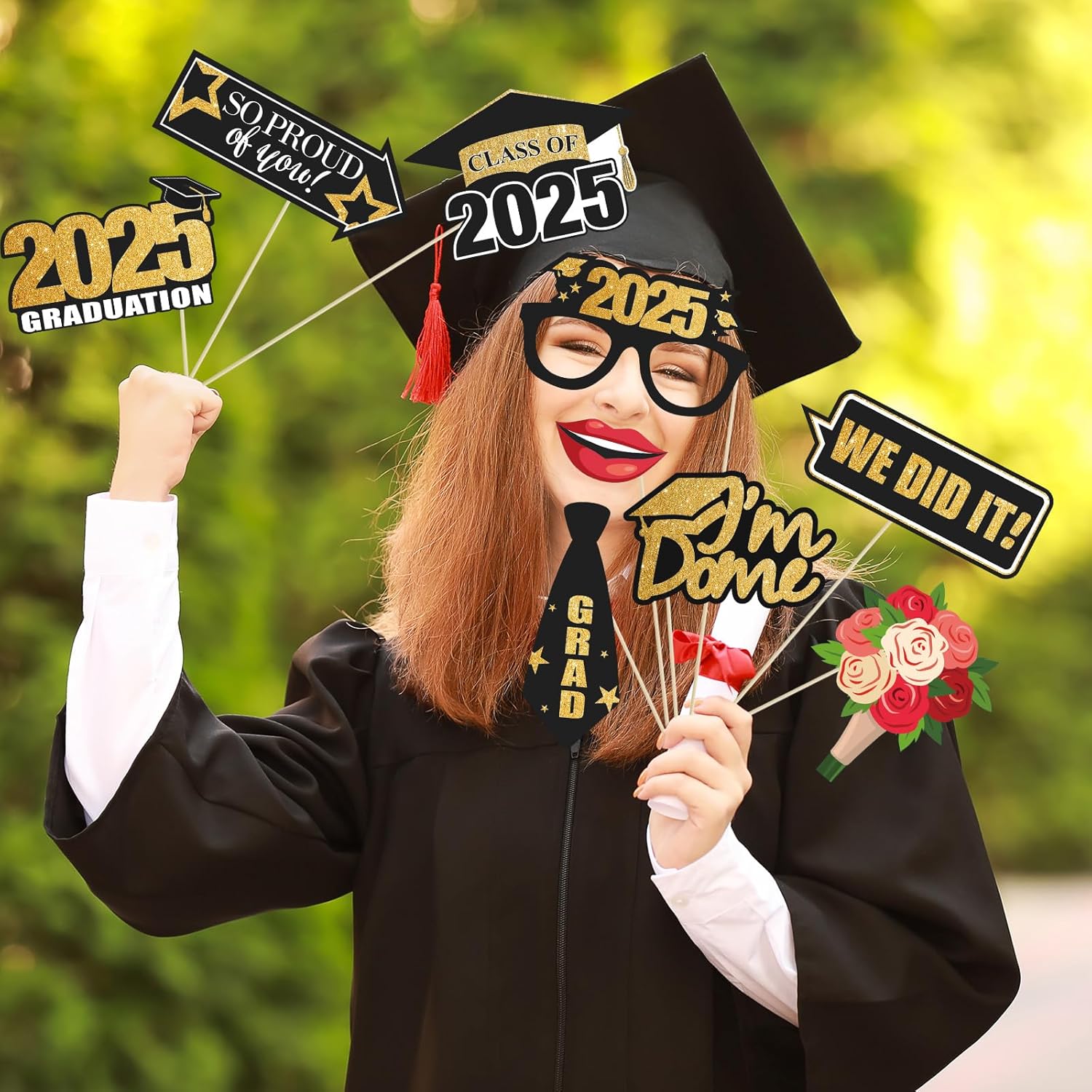 2025 Graduation Photo Booth Props Set - 35 Pcs