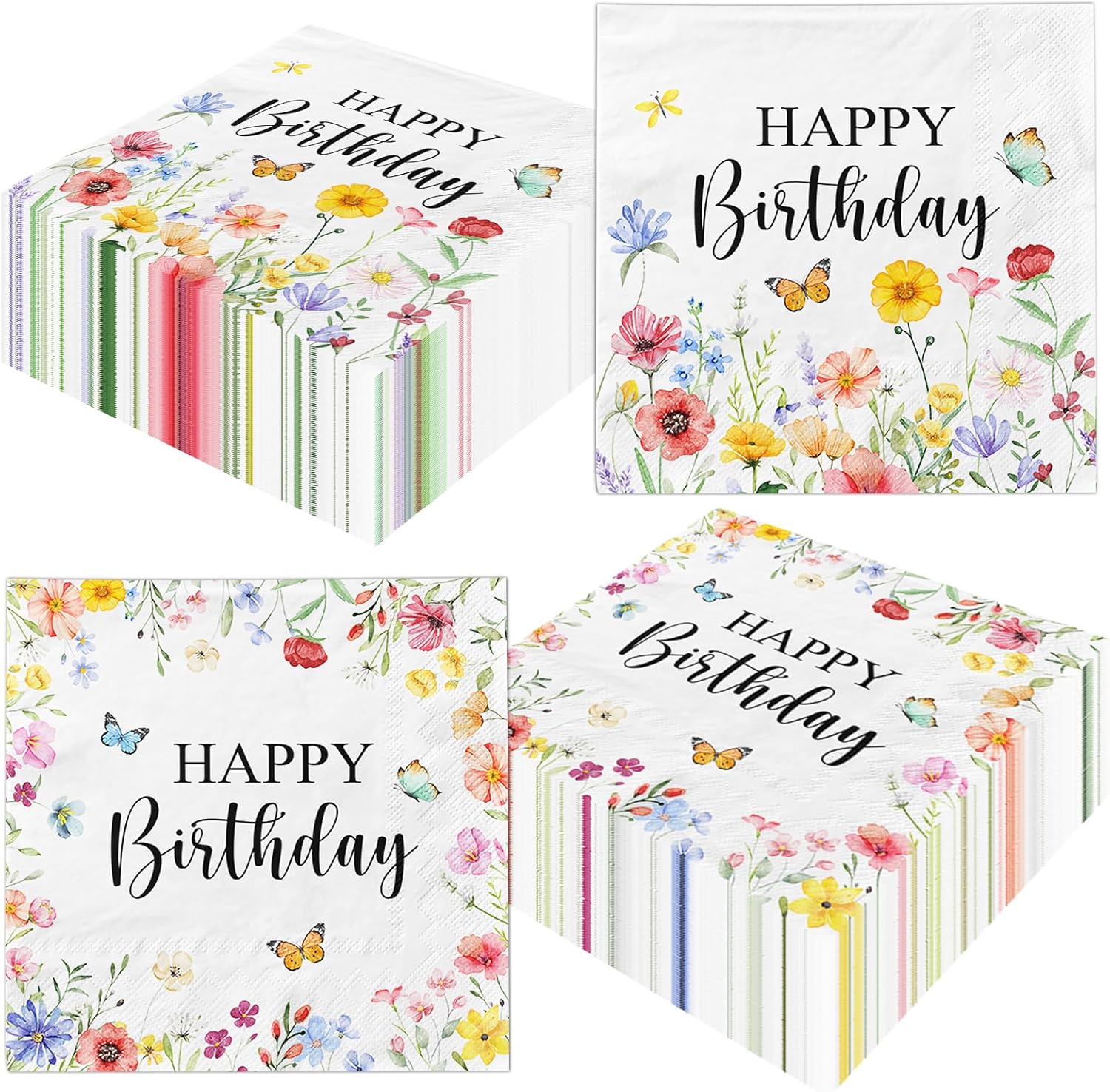 48Pcs Wildflower Napkins for Spring Parties