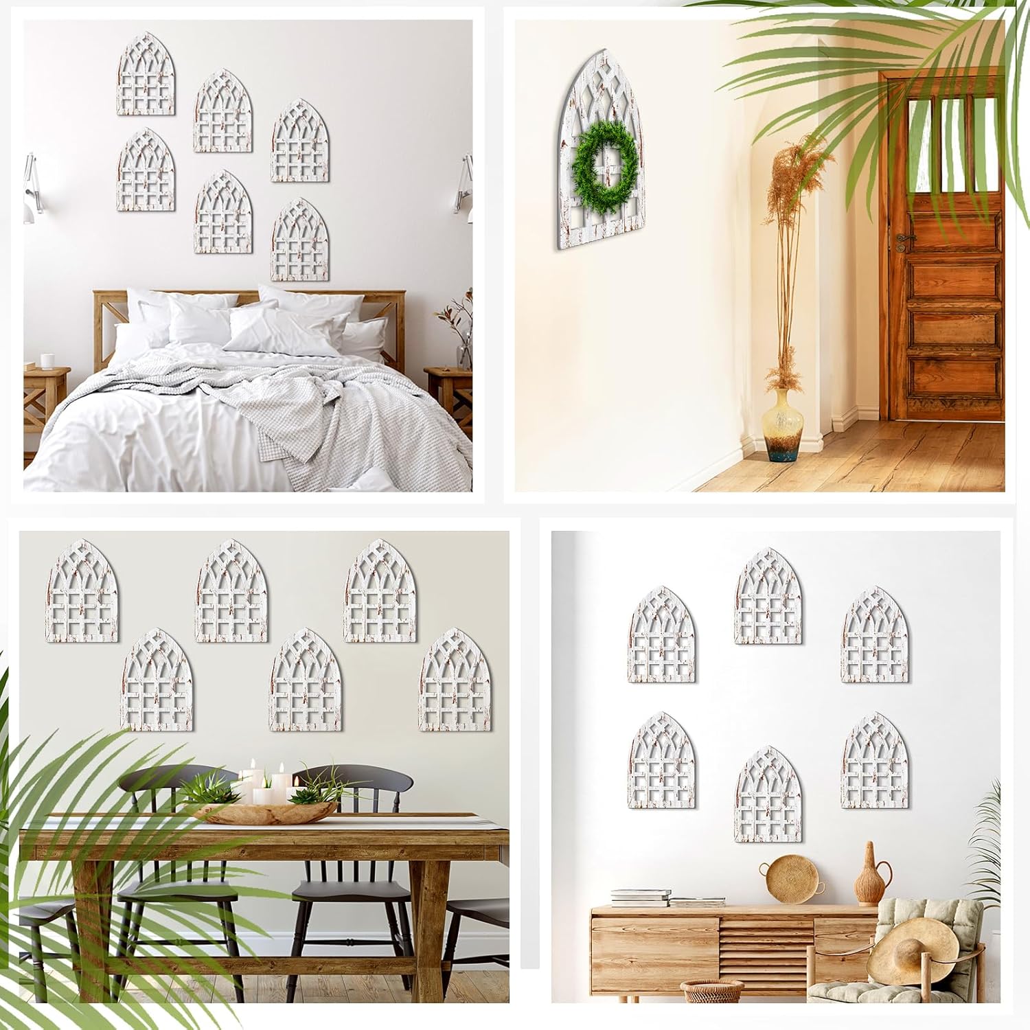 6 Pcs Rustic Window Frame Wall Decor Farmhouse Style