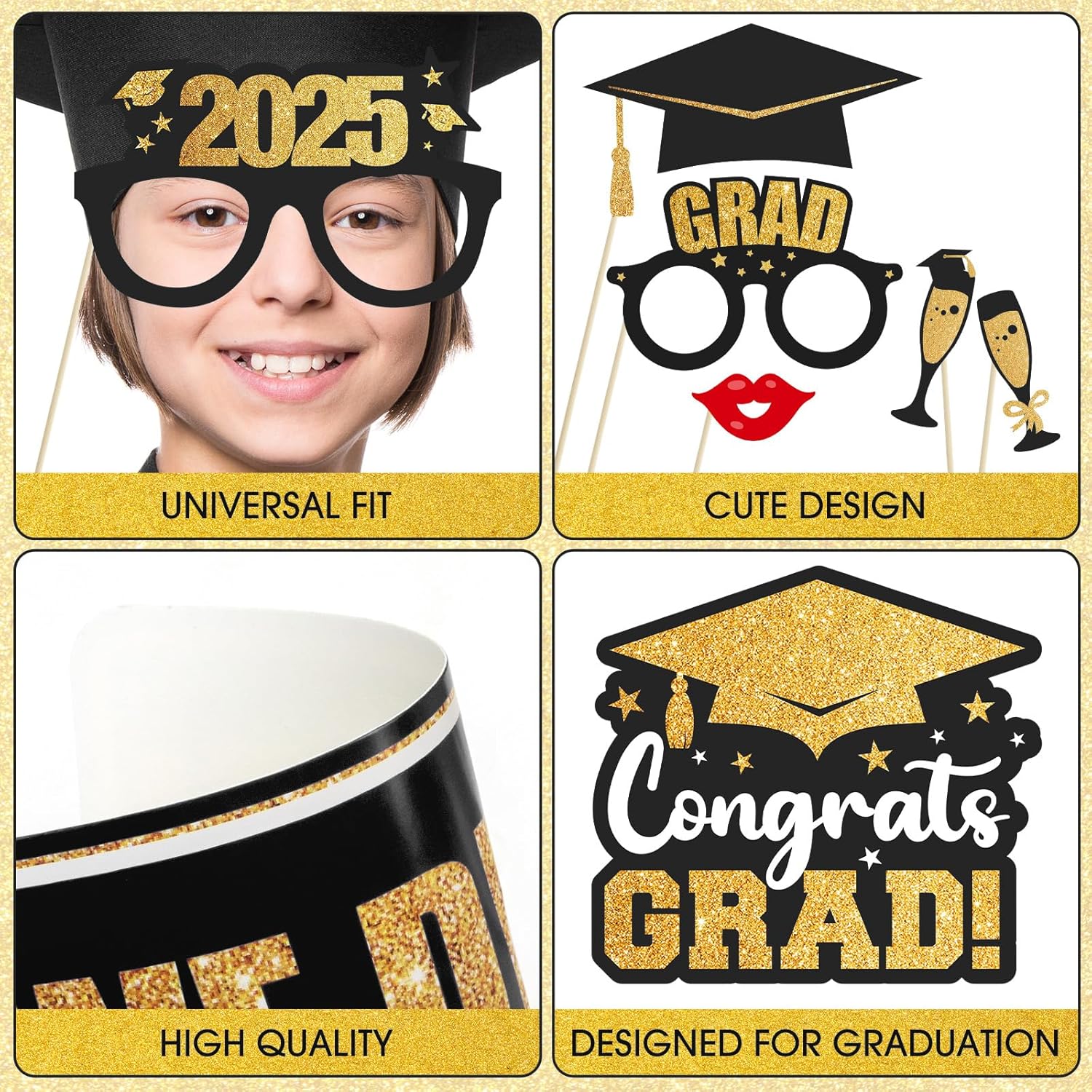 2025 Graduation Photo Booth Props Set - 35 Pcs