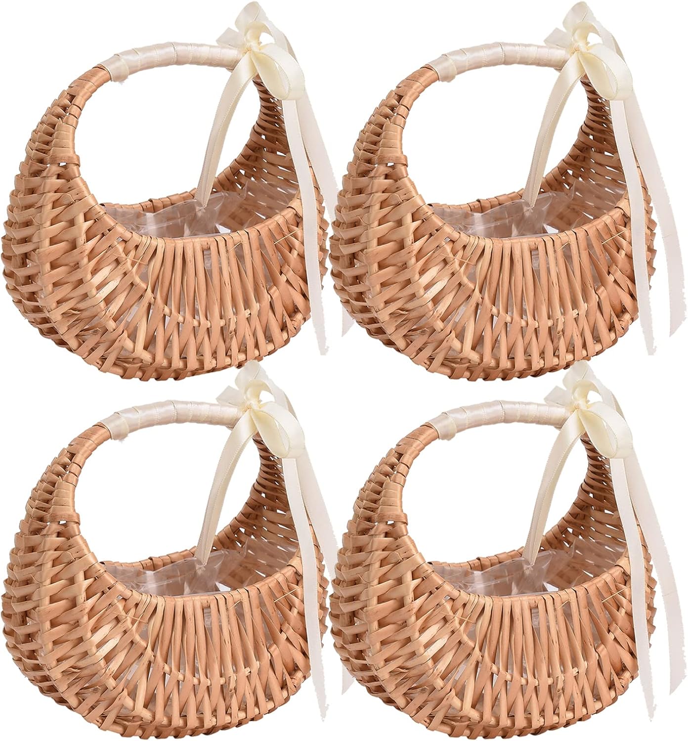 RXMORI 4PCS Flower Girl Baskets with Handles