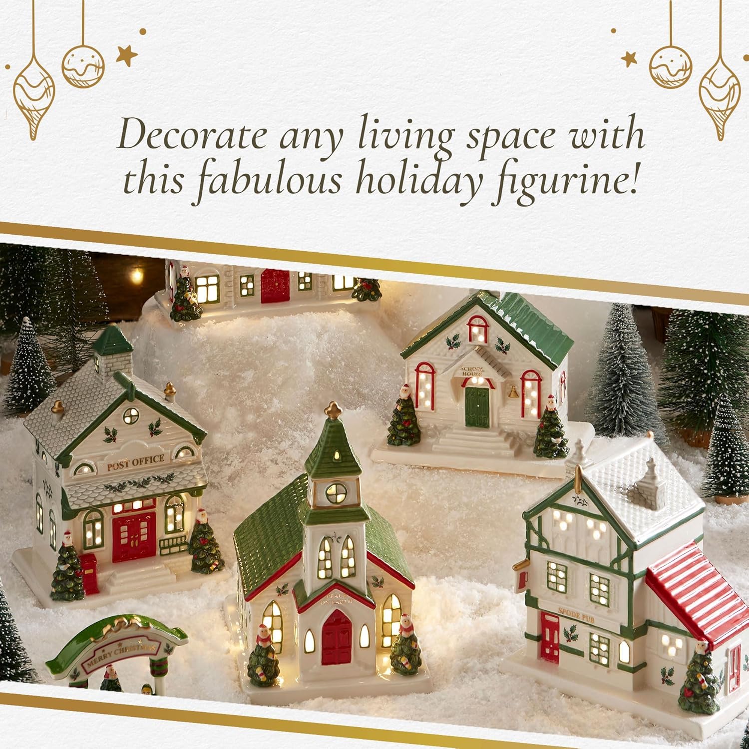 Spode Miniature Figural LED Christmas Village Public House