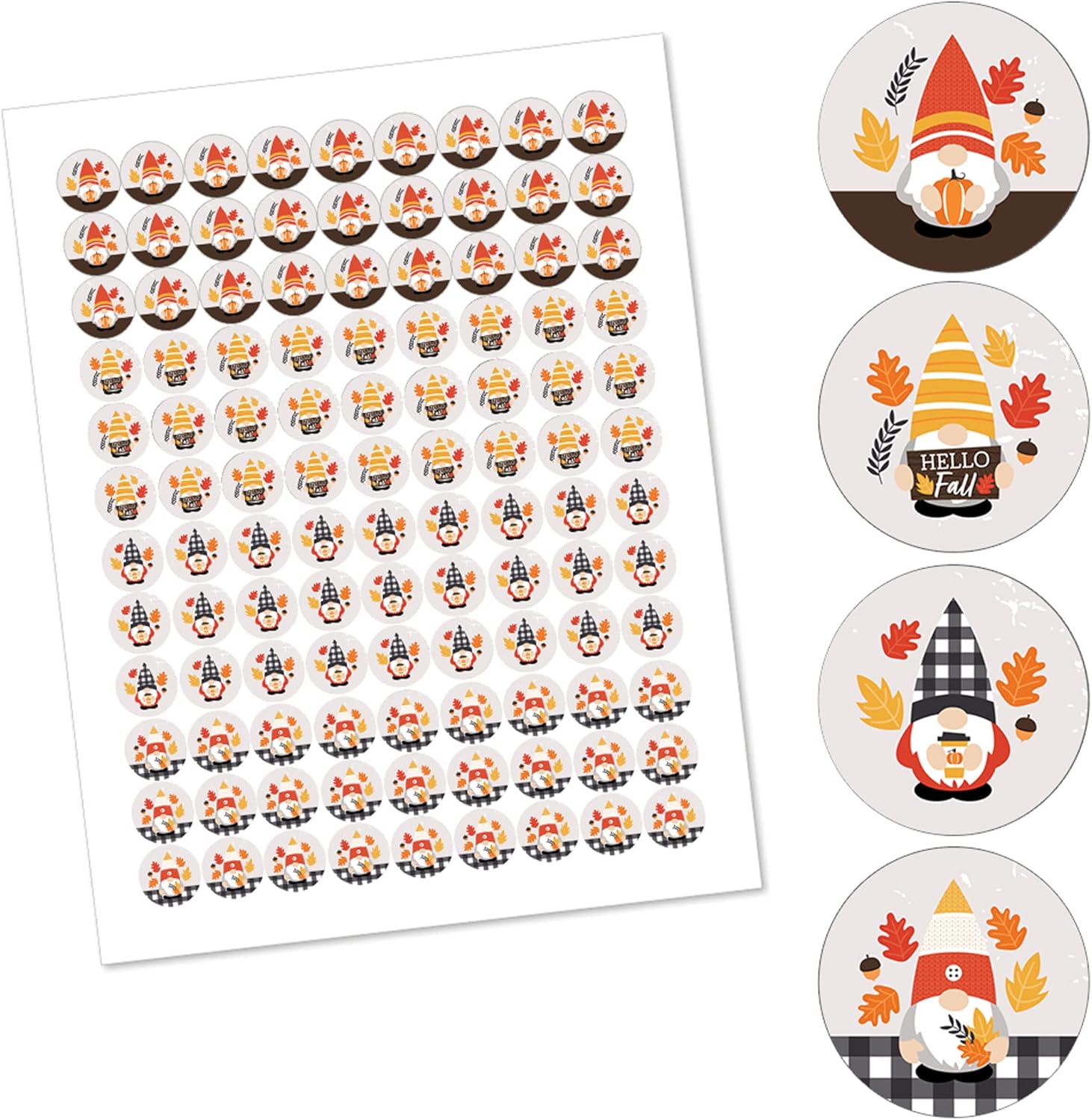 Big Dot Of Happiness Fall Gnome Candy Sticker Favors