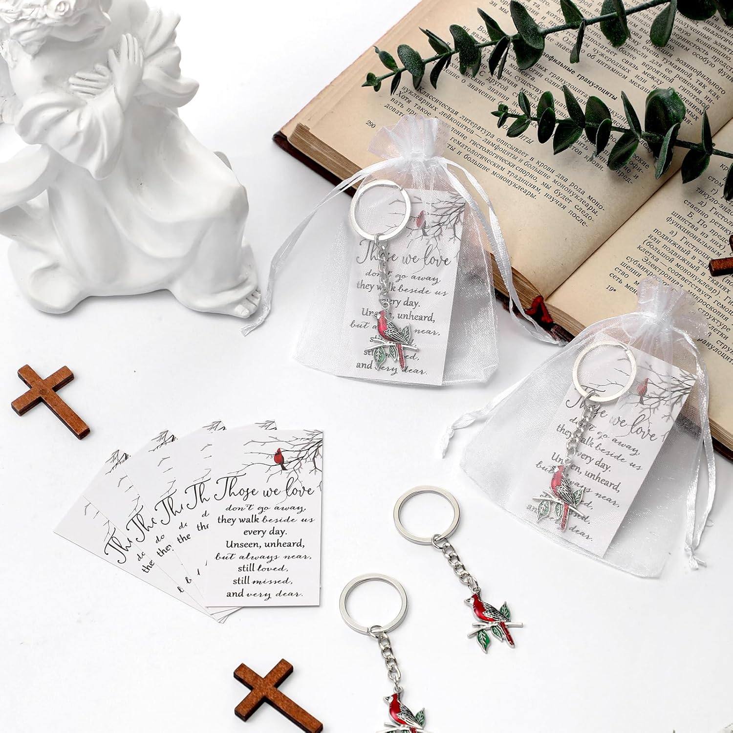 Ecally 20 Set Funeral Favors Keychain Celebration of Life Memorial Gifts