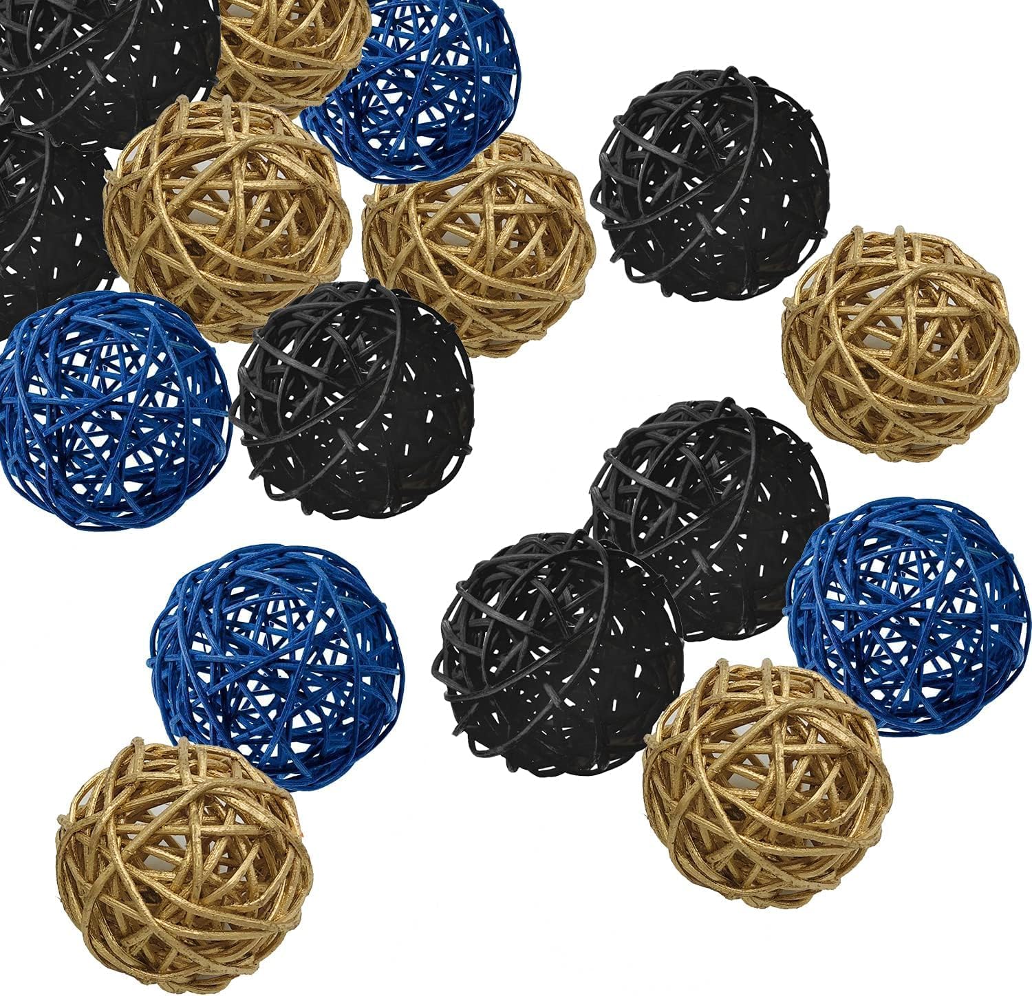 15pcs 2inch Wicker Rattan Decorative Balls Set