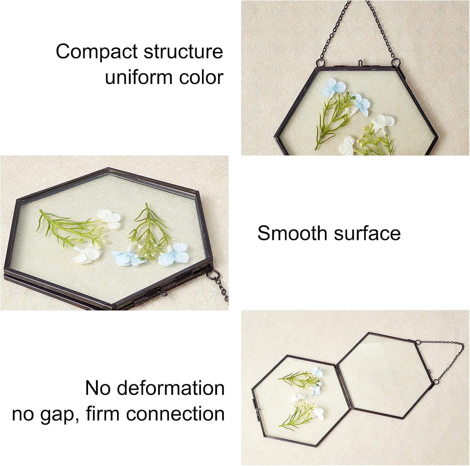 FINGERINSPIRE Brass Hexagon Wall Frame 6x6 Inches