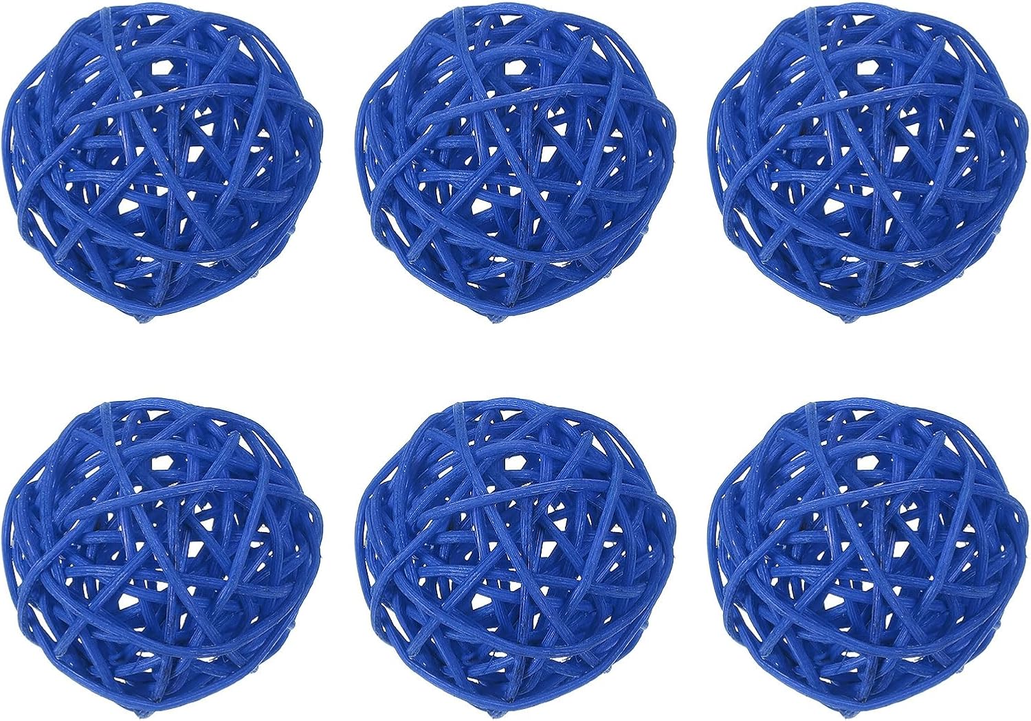 MECCANIXITY 6 Pcs Blue Wicker Decorative Balls