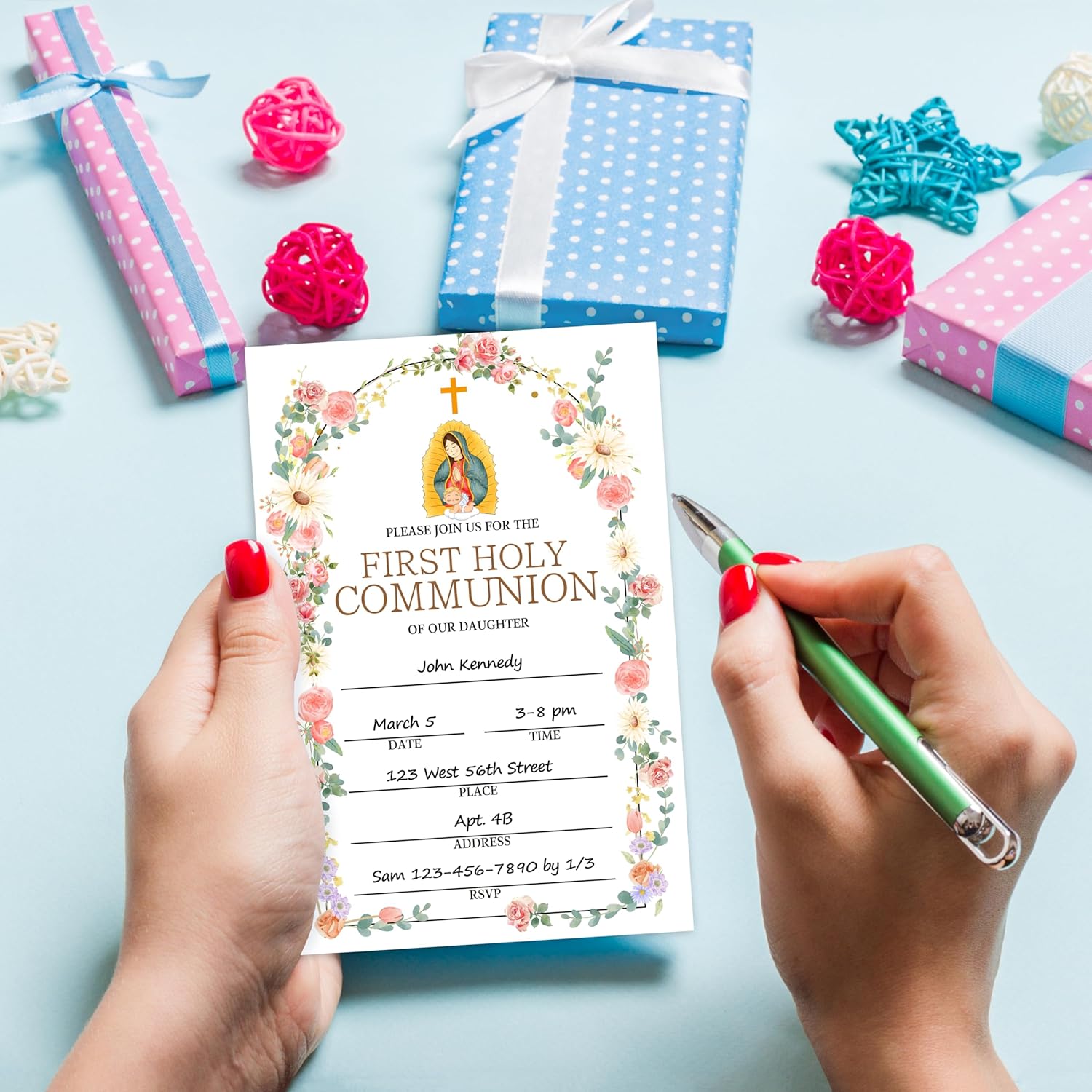 Baptism Invitations Set With Envelopes - 25 Cards
